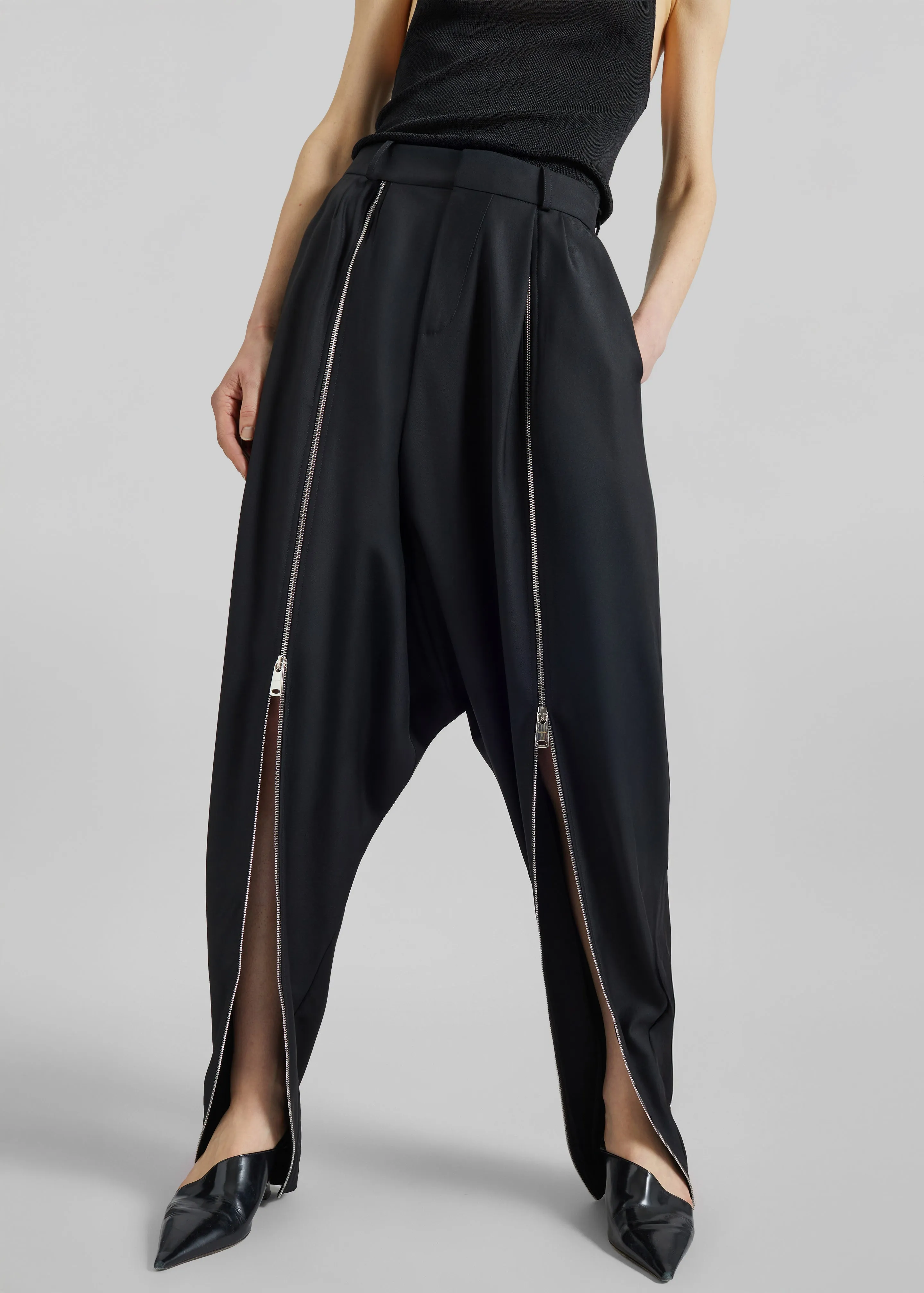Coperni Double Zipped Sarouel Pants - Black sold by Frankie Shop product image thumbnail 4