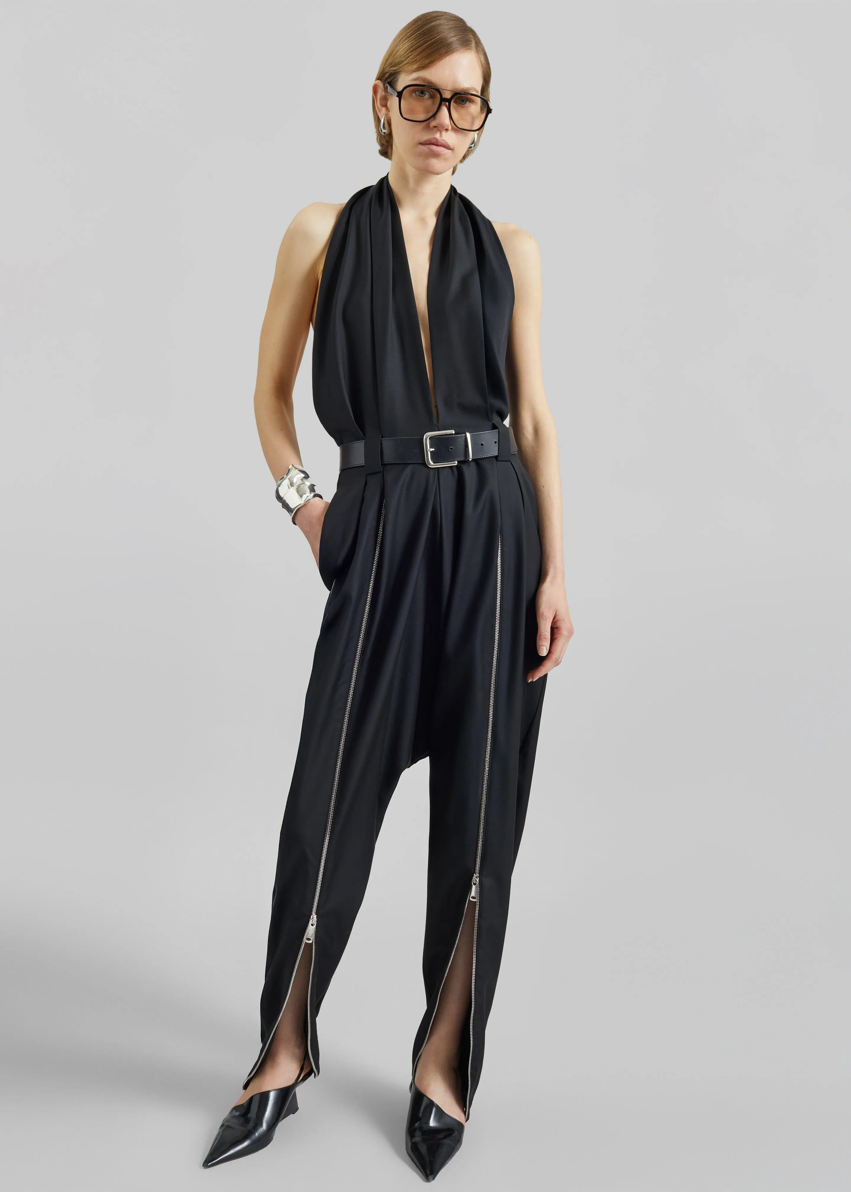 Coperni Double Zipped Sarouel Jumpsuit - Black sold by Frankie Shop