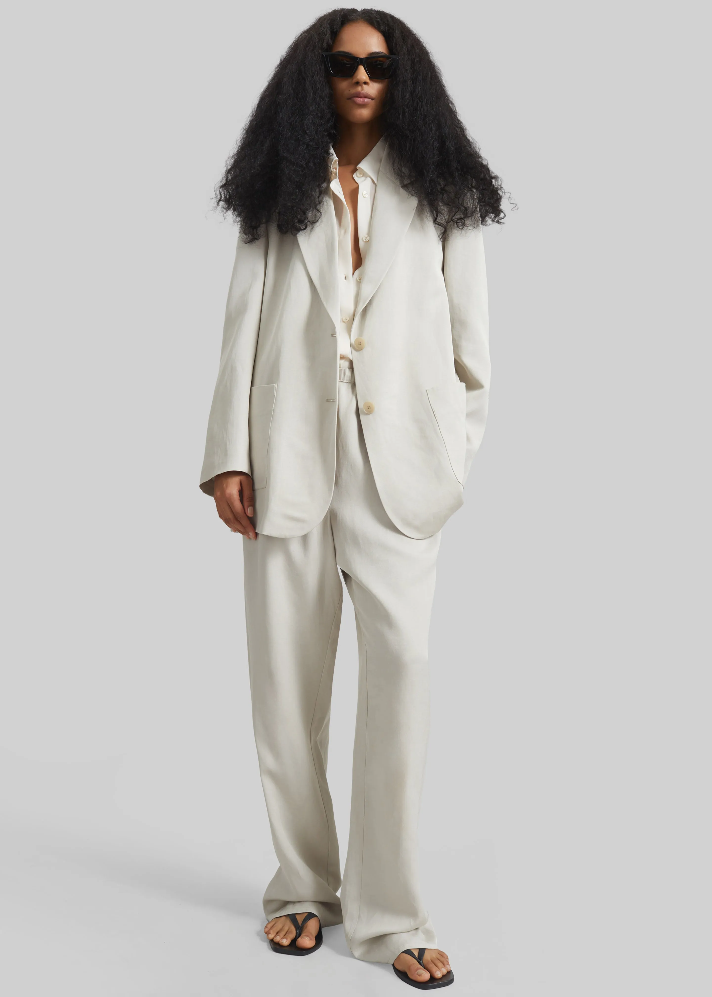 Bruna Linen Soft Blazer - Light Beige sold by Frankie Shop product image thumbnail 2