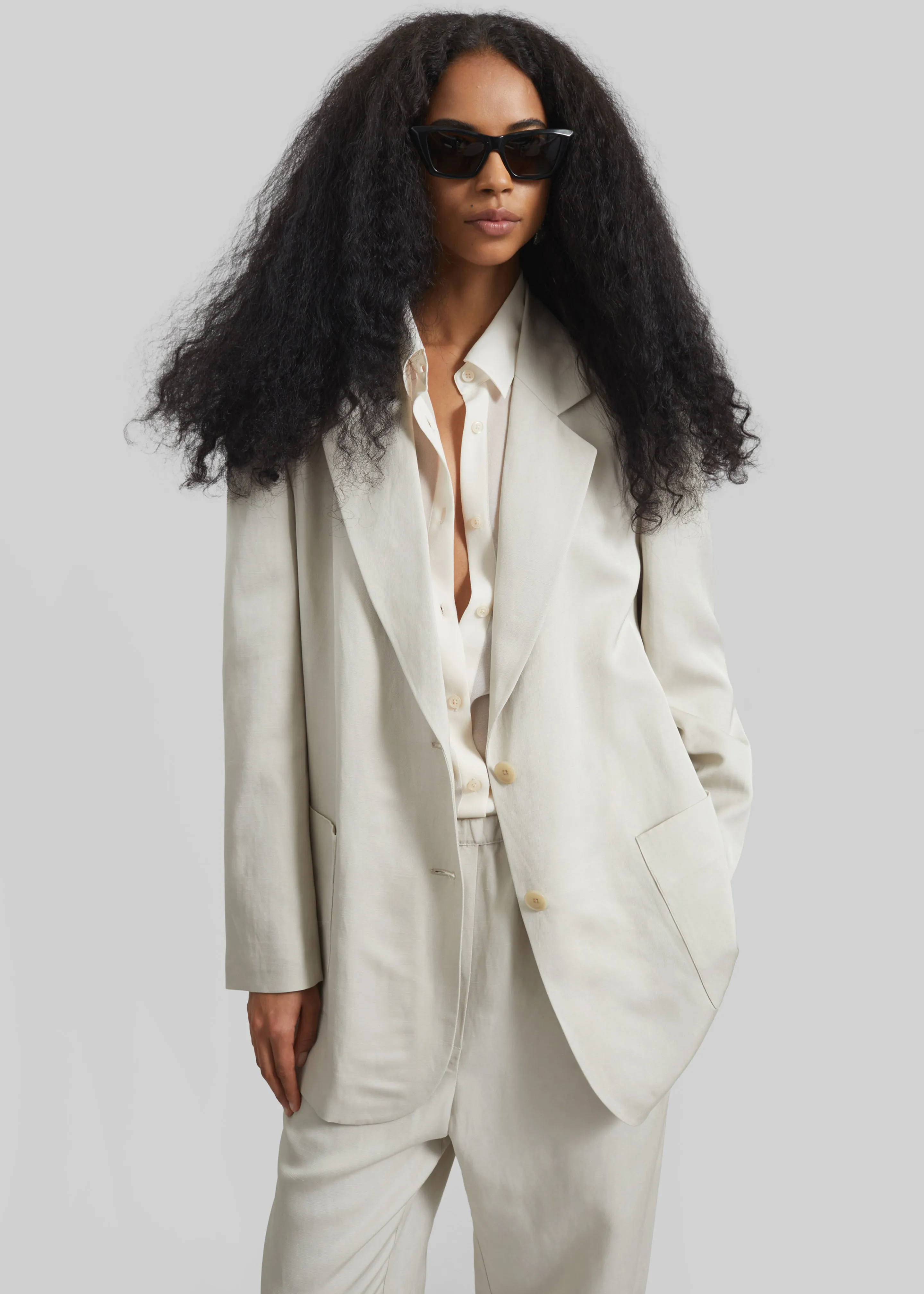 Bruna Linen Soft Blazer - Light Beige sold by Frankie Shop