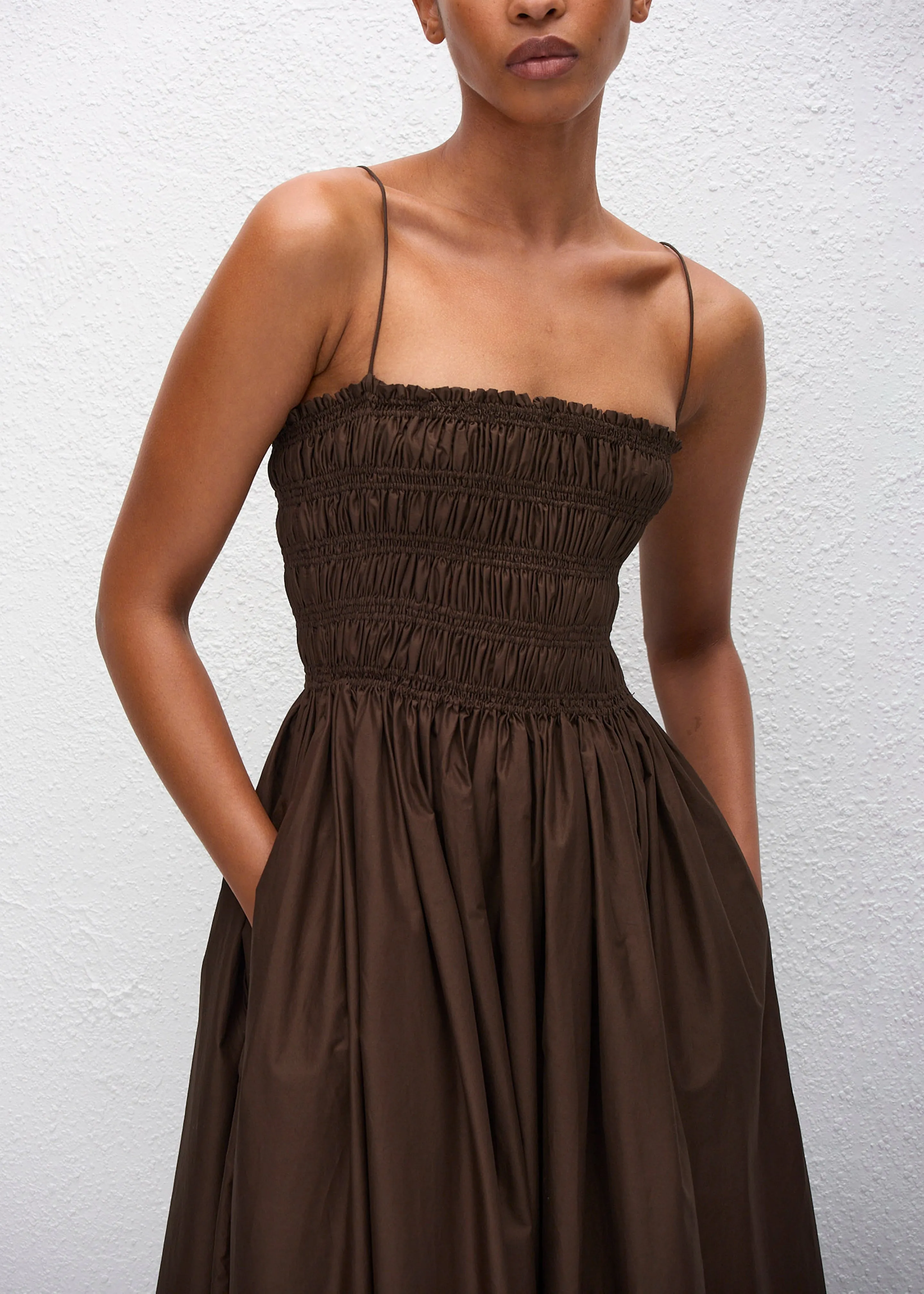 Matteau Shirred Bodice Dress - Chocolate sold by Frankie Shop product image thumbnail 2