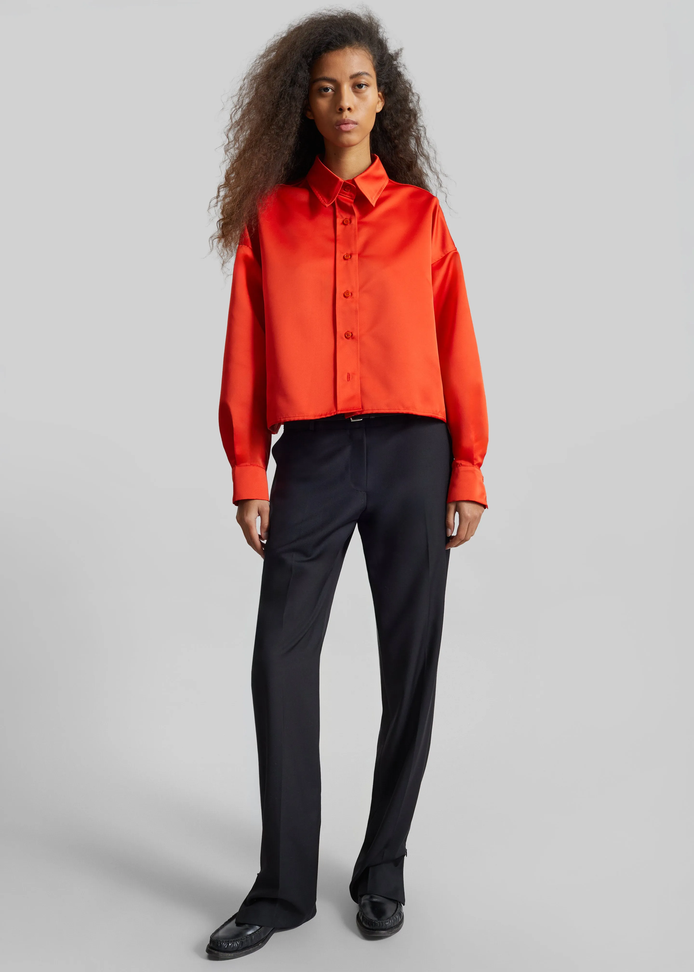 Arlen Satin Boxy Shirt - Coral Red sold by Frankie Shop product image thumbnail 2