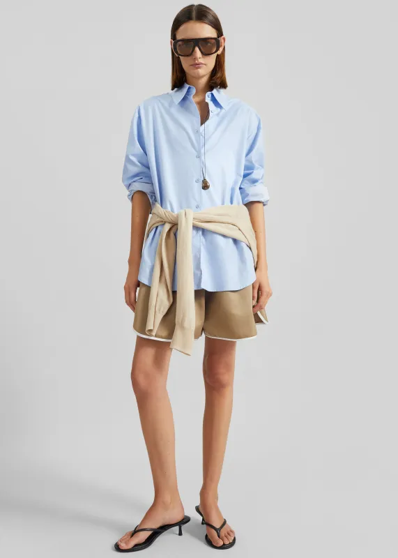 Adia Satin Boxer Shorts - Beige made by Frankie Shop