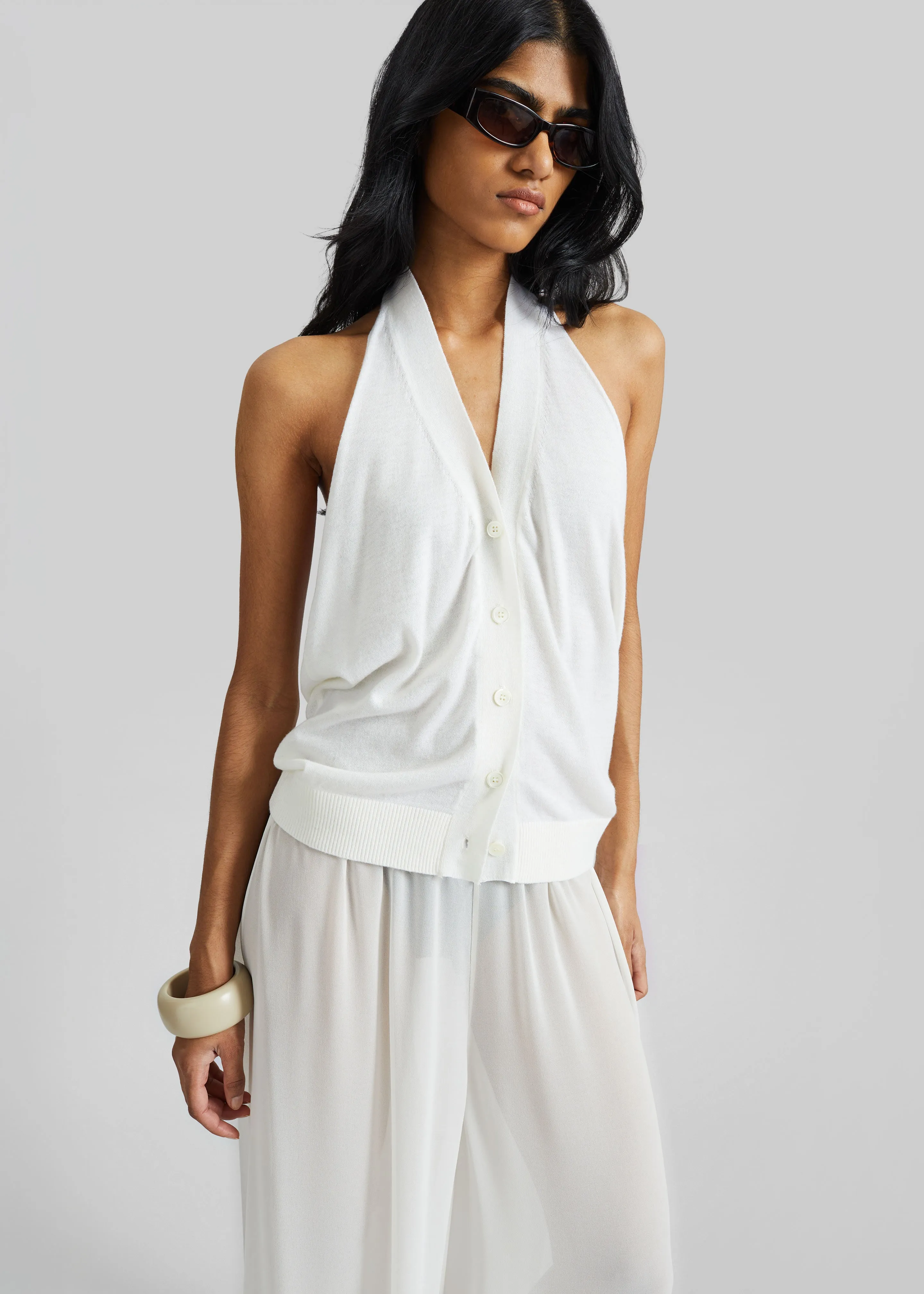 Nimi Knit Halter Top - White sold by Frankie Shop product image thumbnail 5