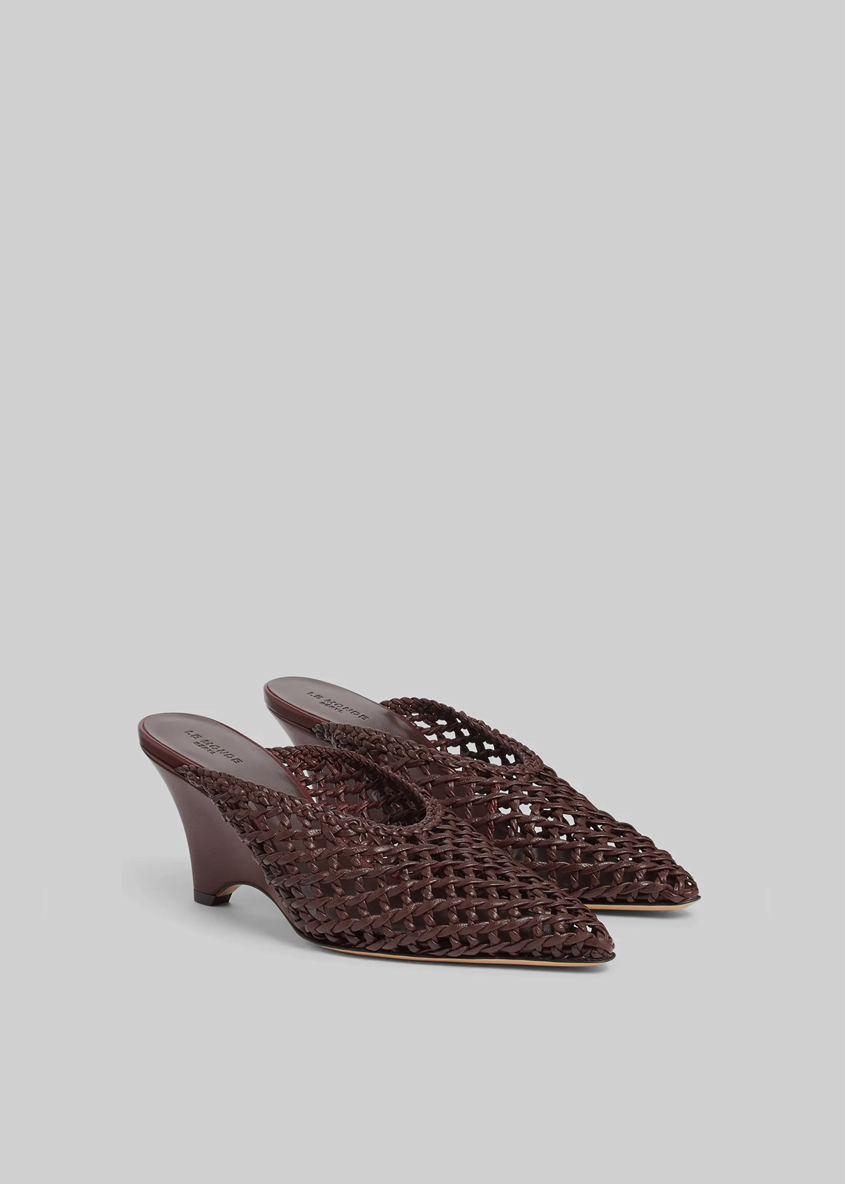 Le Monde Beryl Victoria Knotted Wedges - Burgundy sold by Frankie Shop