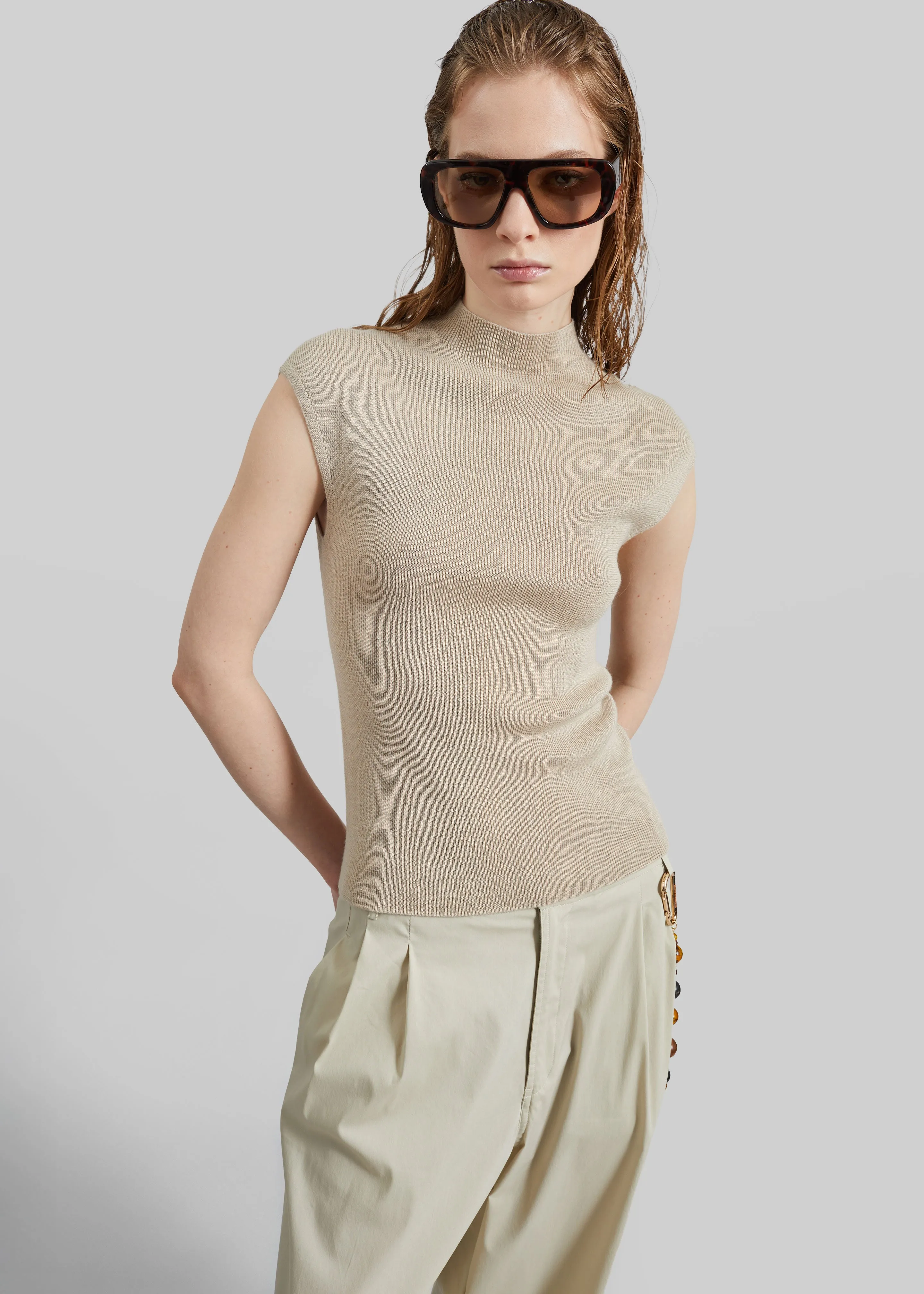 Troyes Knit Top - Beige sold by Frankie Shop product image thumbnail 3