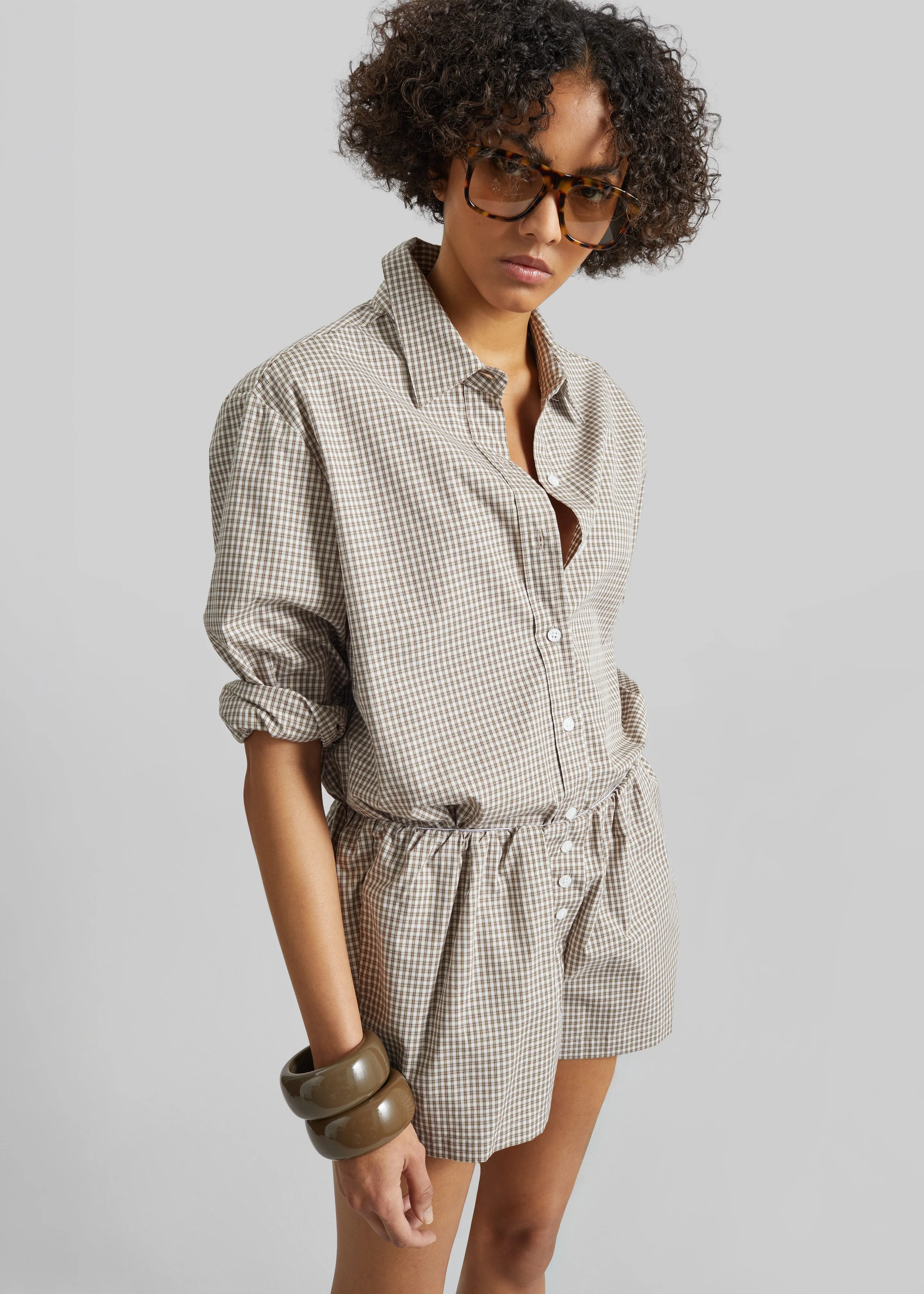Odemira Shirt - Beige Plaid sold by Frankie Shop product image thumbnail 4