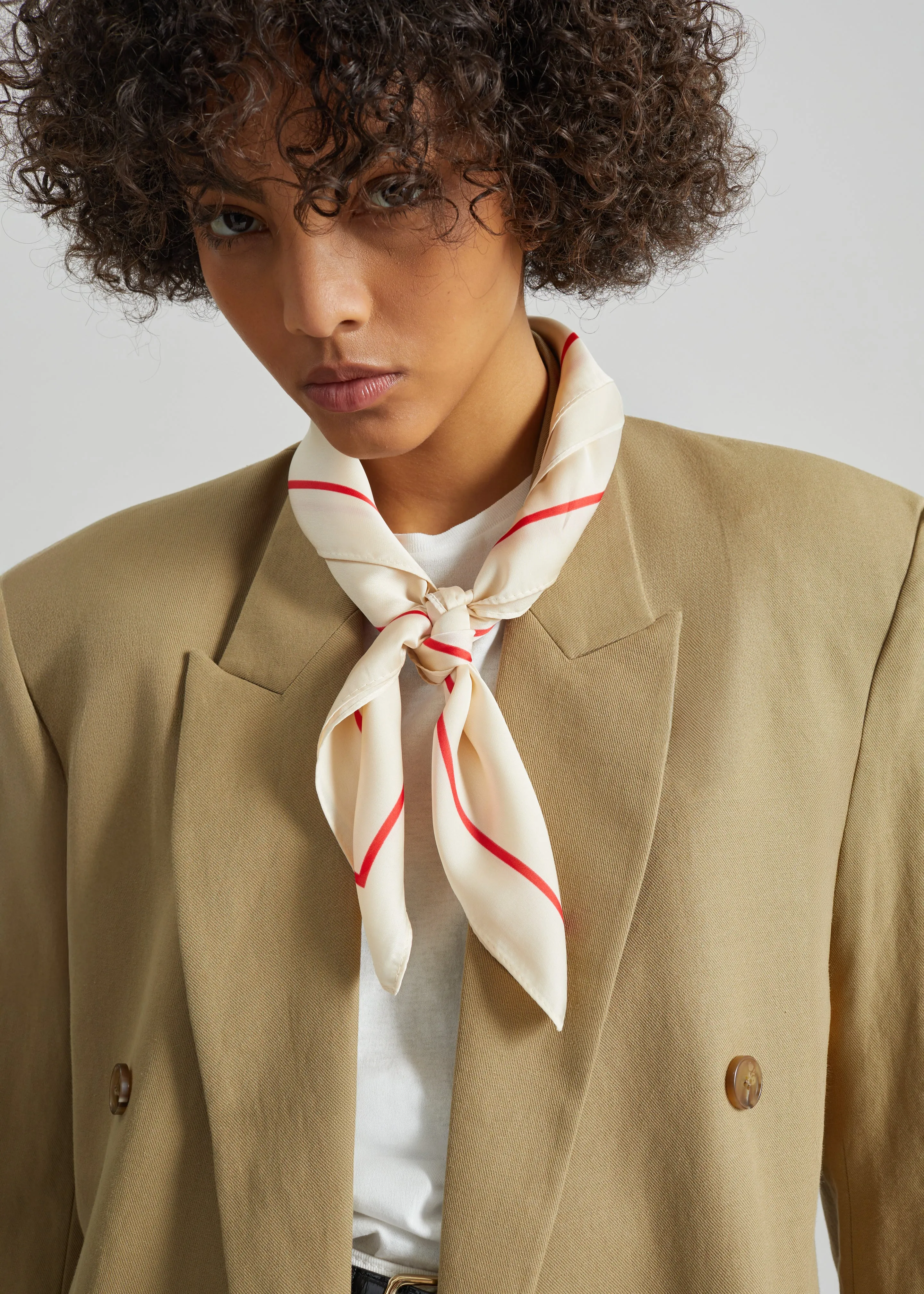 Lerici Square Scarf - Ivory/Red sold by Frankie Shop product image thumbnail 3