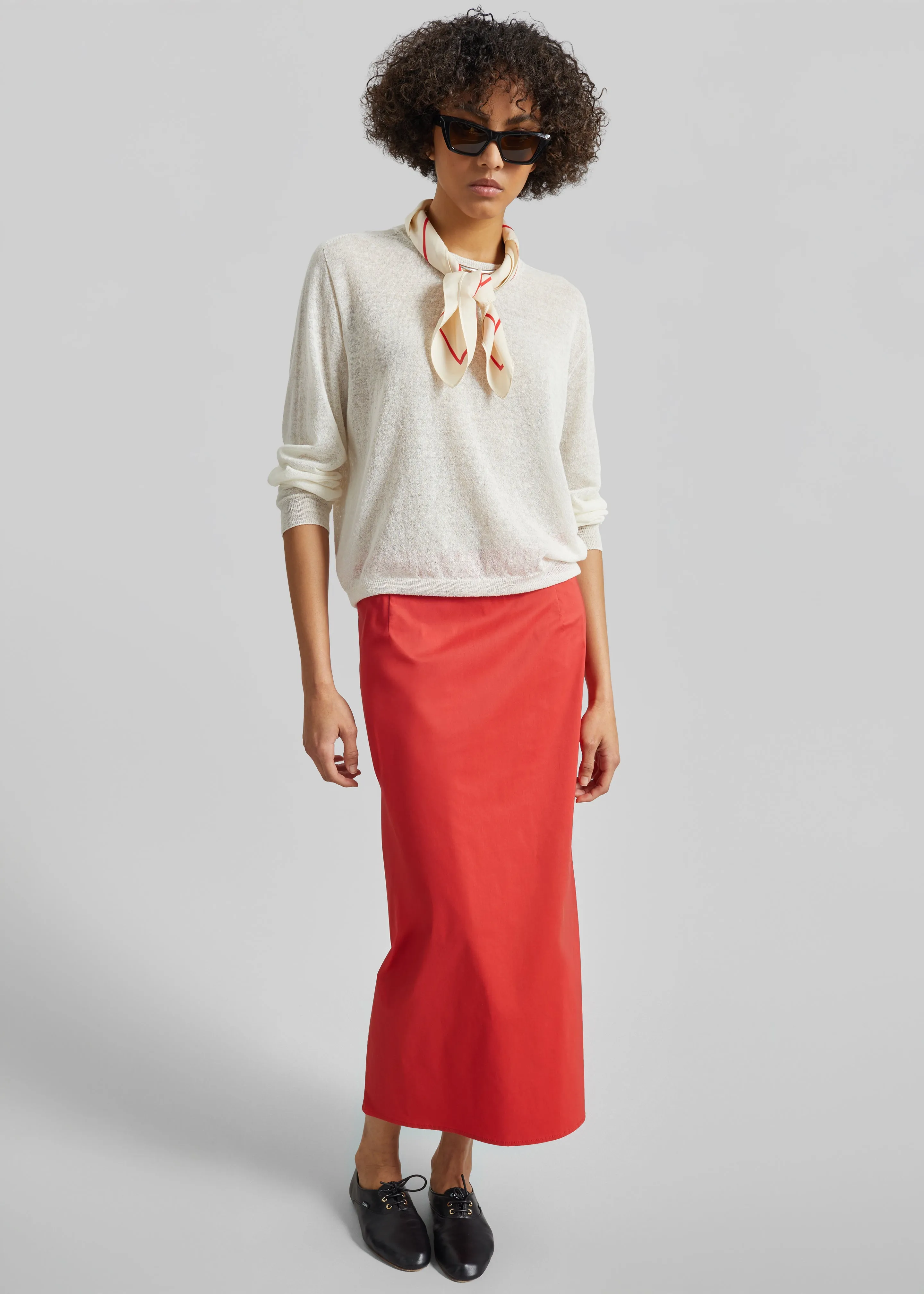 Nisa Midi Skirt - Red sold by Frankie Shop