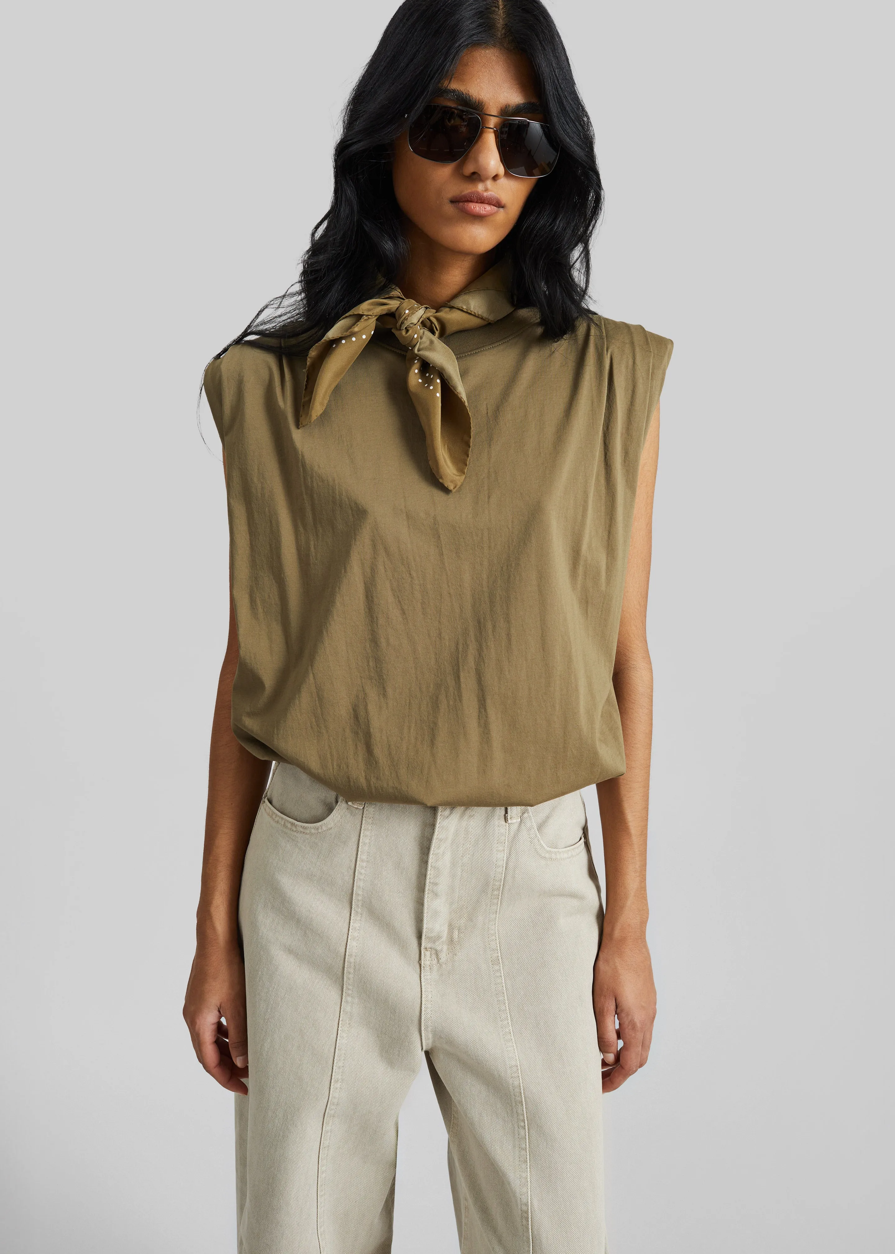 Alvor Padded Balloon Top - Olive sold by Frankie Shop product image thumbnail 2
