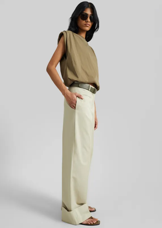 Corris Straight Cuff Trousers - Beige made by Frankie Shop