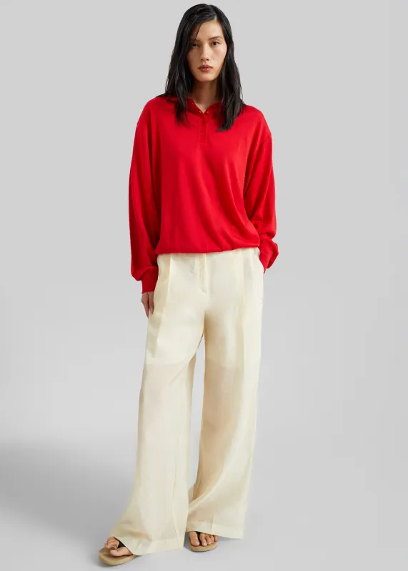 Alvito Sheer Organza Pants - Pale Yellow made by Frankie Shop
