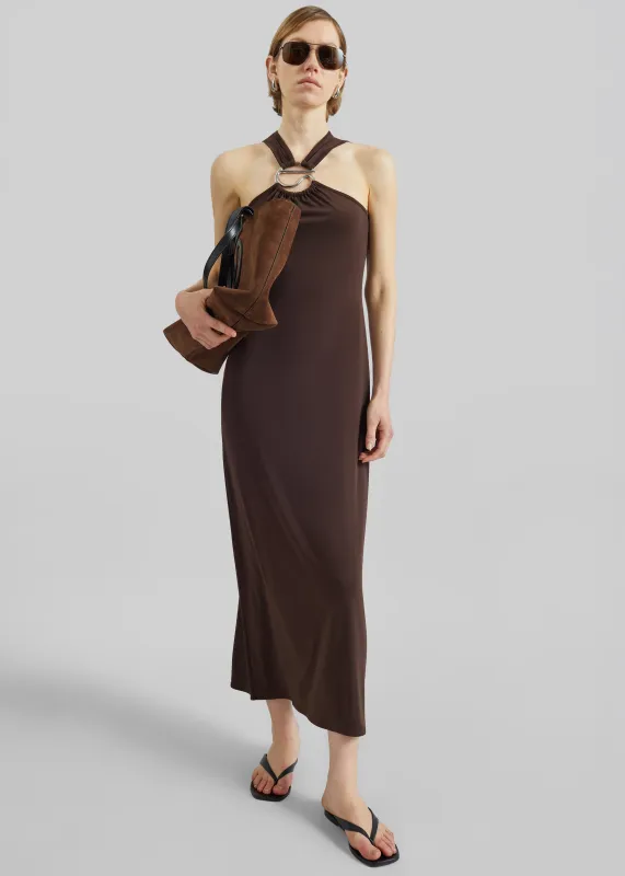 Coperni C Logo Crossed Dress - Brown made by Coperni Paris