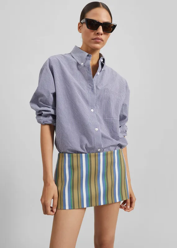Hera Mini Skirt - Green Multi Stripe made by Frankie Shop