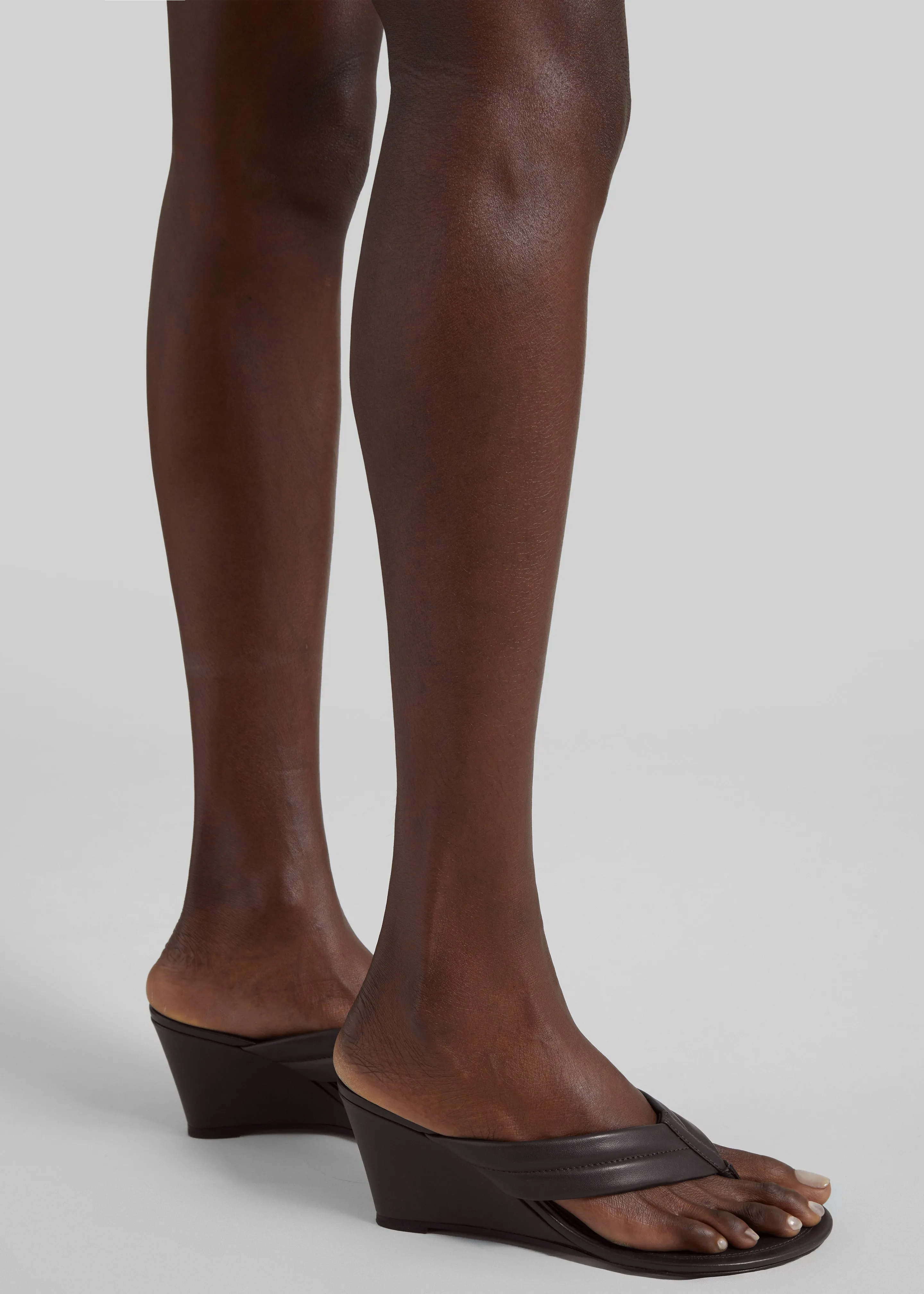 St. Agni Stitch Detail Thong Wedges - Coffee sold by Frankie Shop product image thumbnail 3