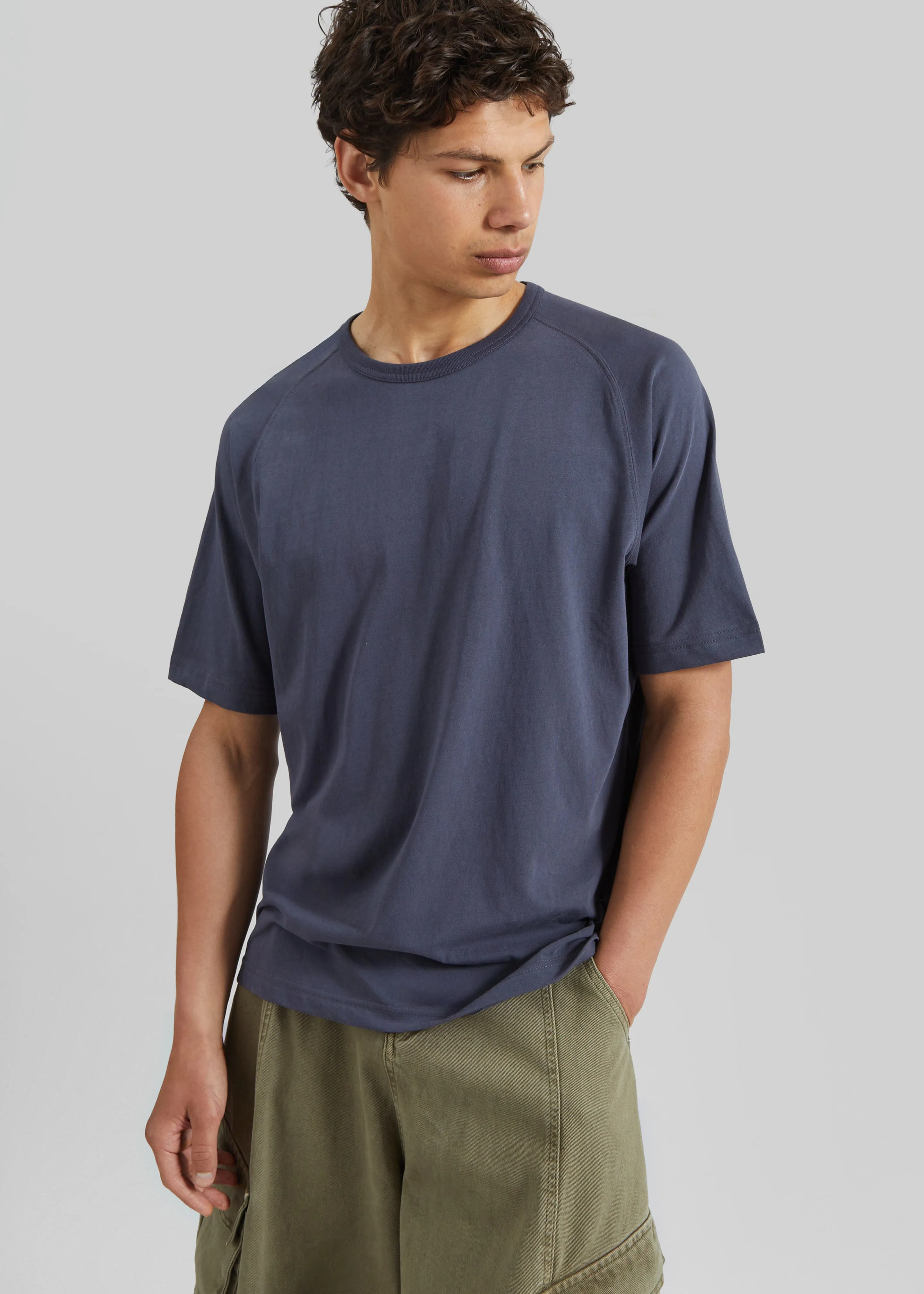 Ceduna Raglan Sleeve T-Shirt - Navy Melange sold by Frankie Shop