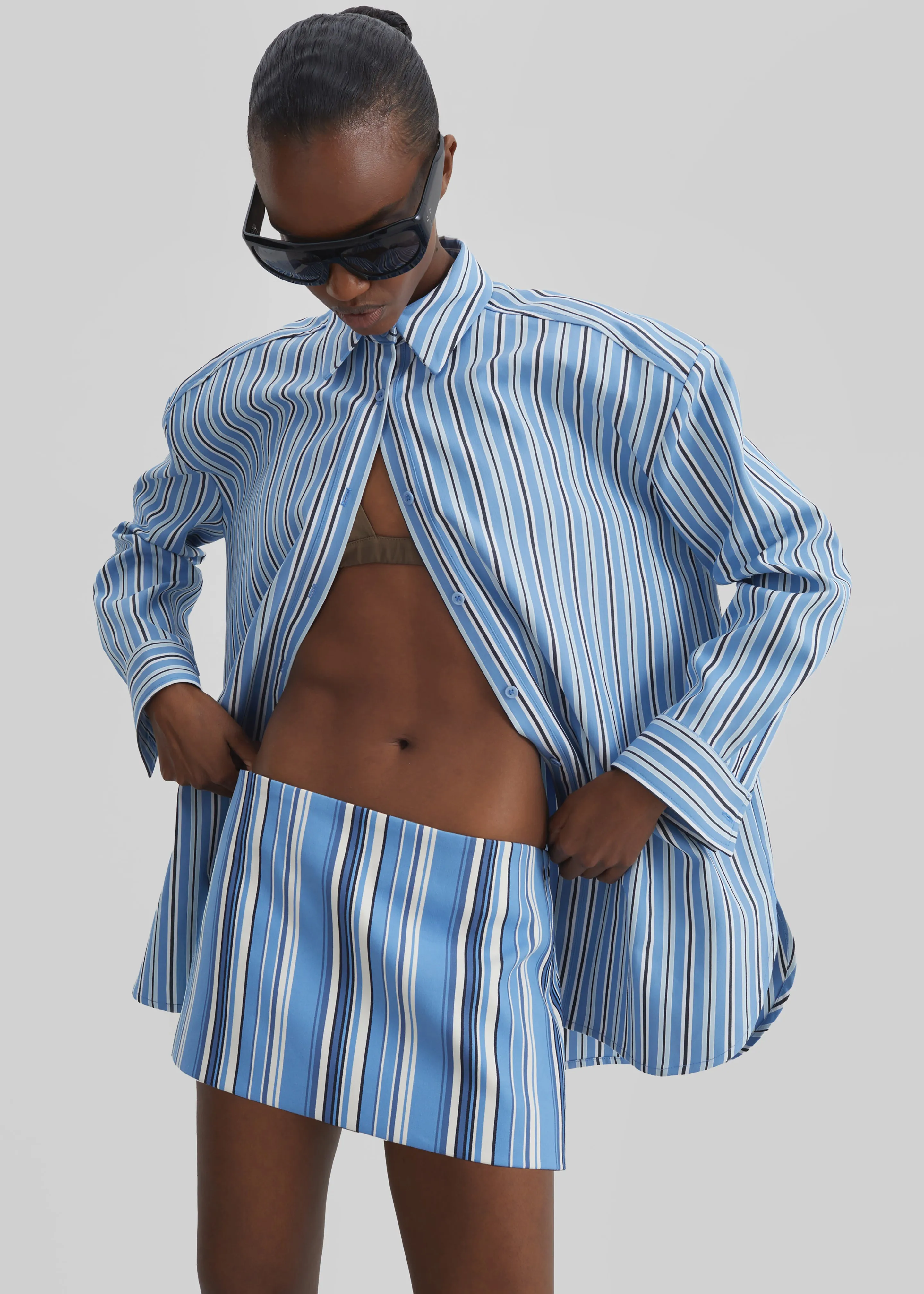 Hera Mini Skirt - Blue Multi Stripe sold by Frankie Shop product image thumbnail 2