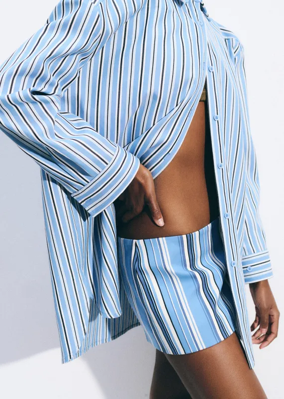 Hera Mini Skirt - Blue Multi Stripe made by Frankie Shop