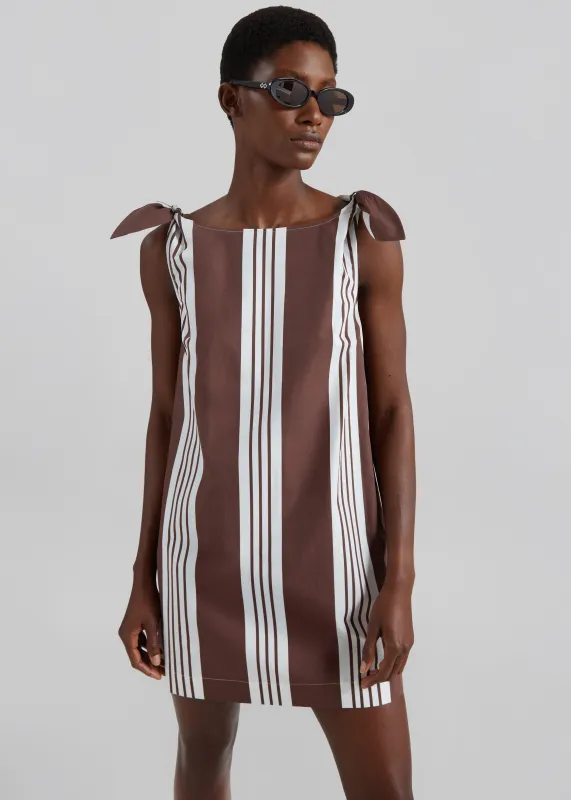 Posse Rosie Mini Dress - Choc Stripe made by Posse