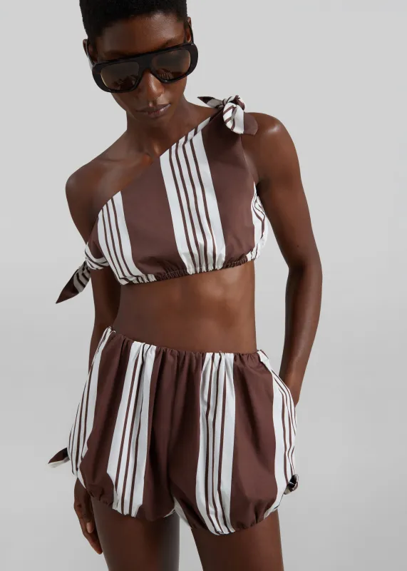 Posse Rosie Shorts - Choc Stripe made by Posse