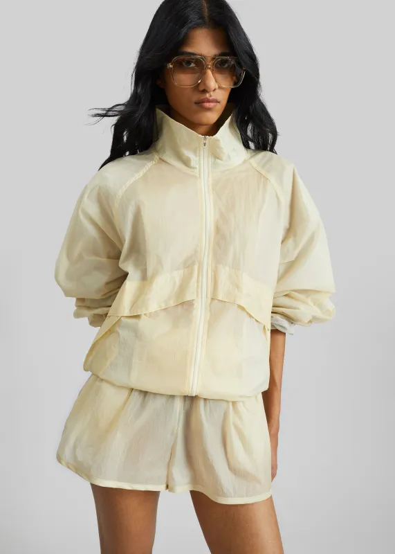 Bicos Sheer Mini Track Shorts - Pale Yellow made by Frankie Shop