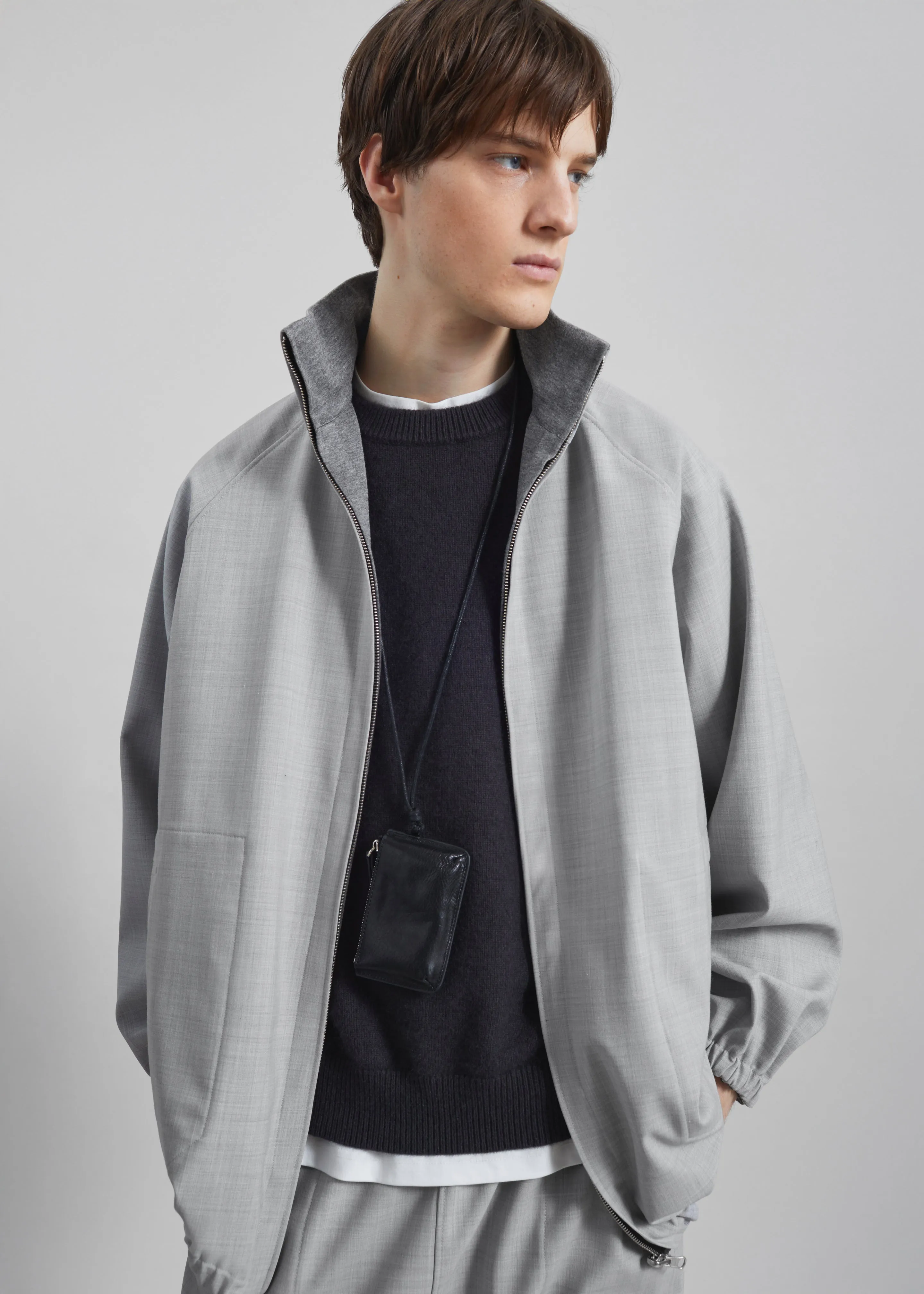 Baxter Reversible Track Jacket - Grey Melange sold by Frankie Shop