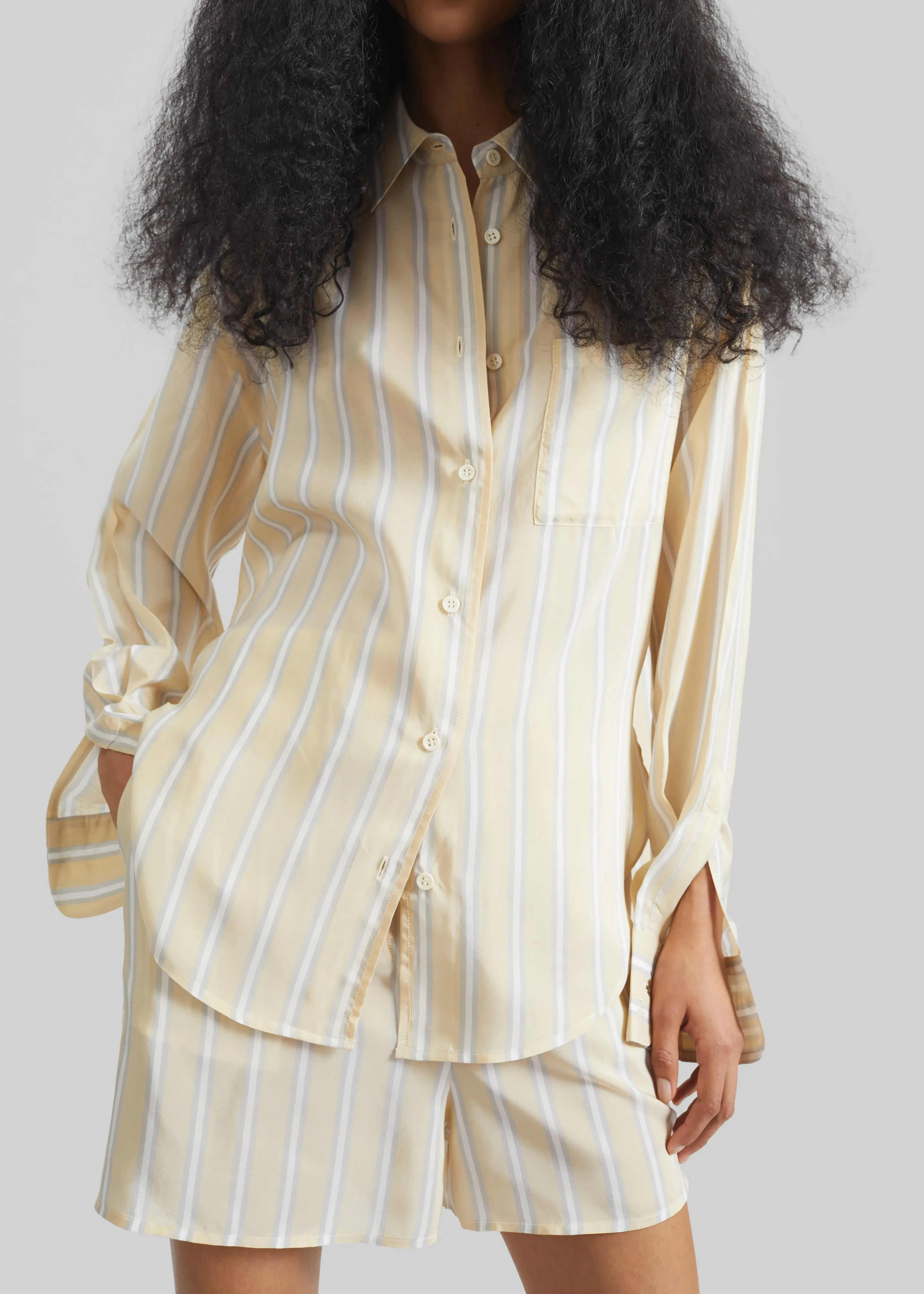 Peri Fluid Shirt - Yellow/White Stripe sold by Frankie Shop product image thumbnail 2