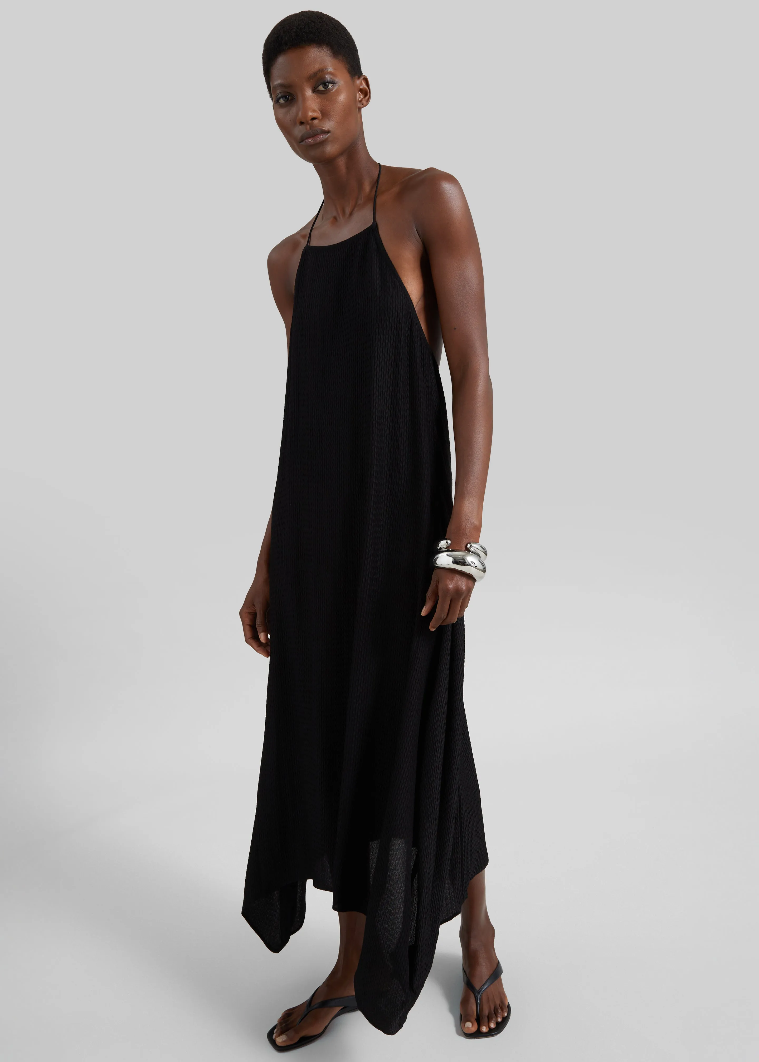 St. Agni Textured Weave Halter Dress - Black sold by Frankie Shop product image thumbnail 5