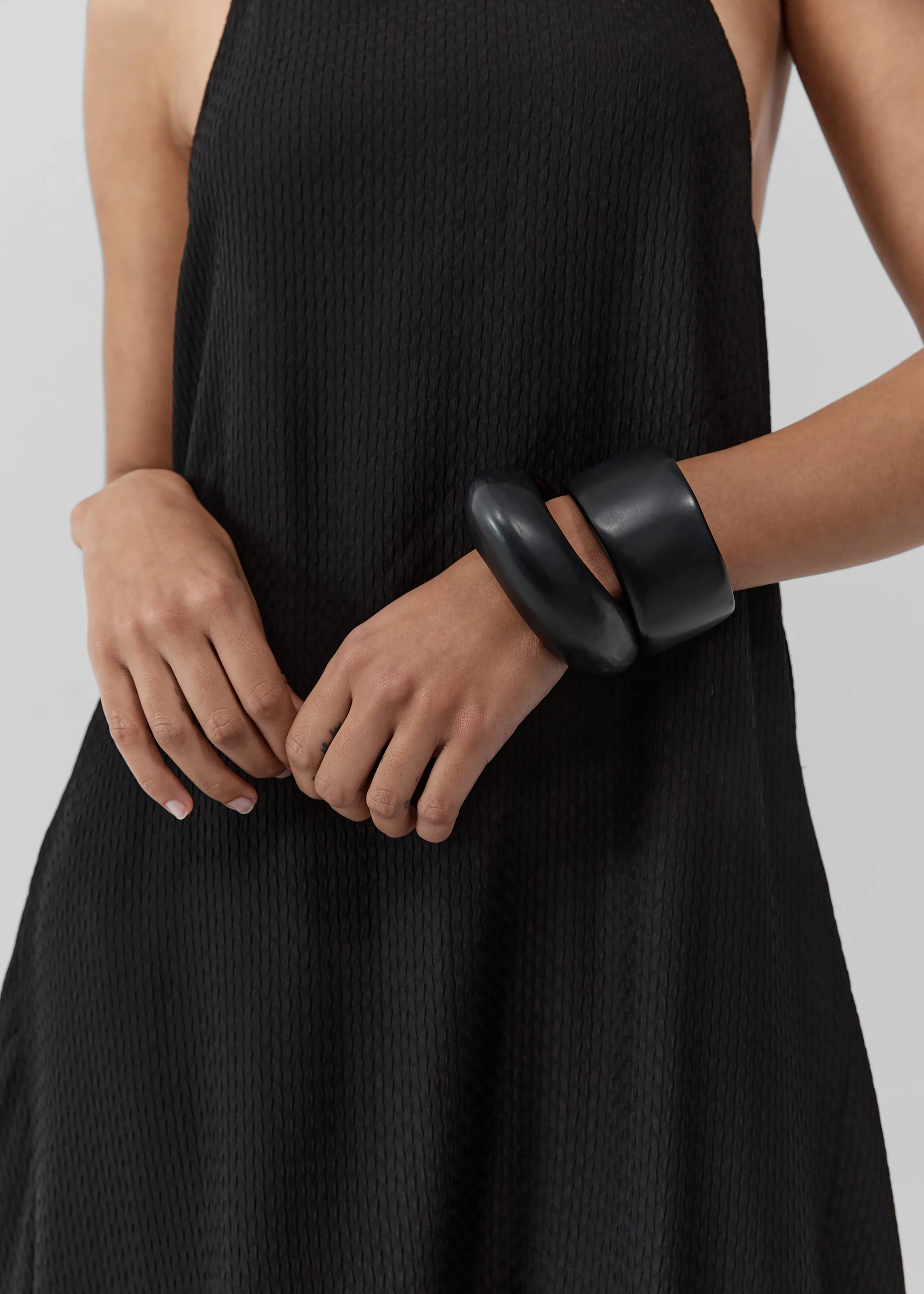 St. Agni Textured Weave Halter Dress - Black sold by Frankie Shop product image thumbnail 4