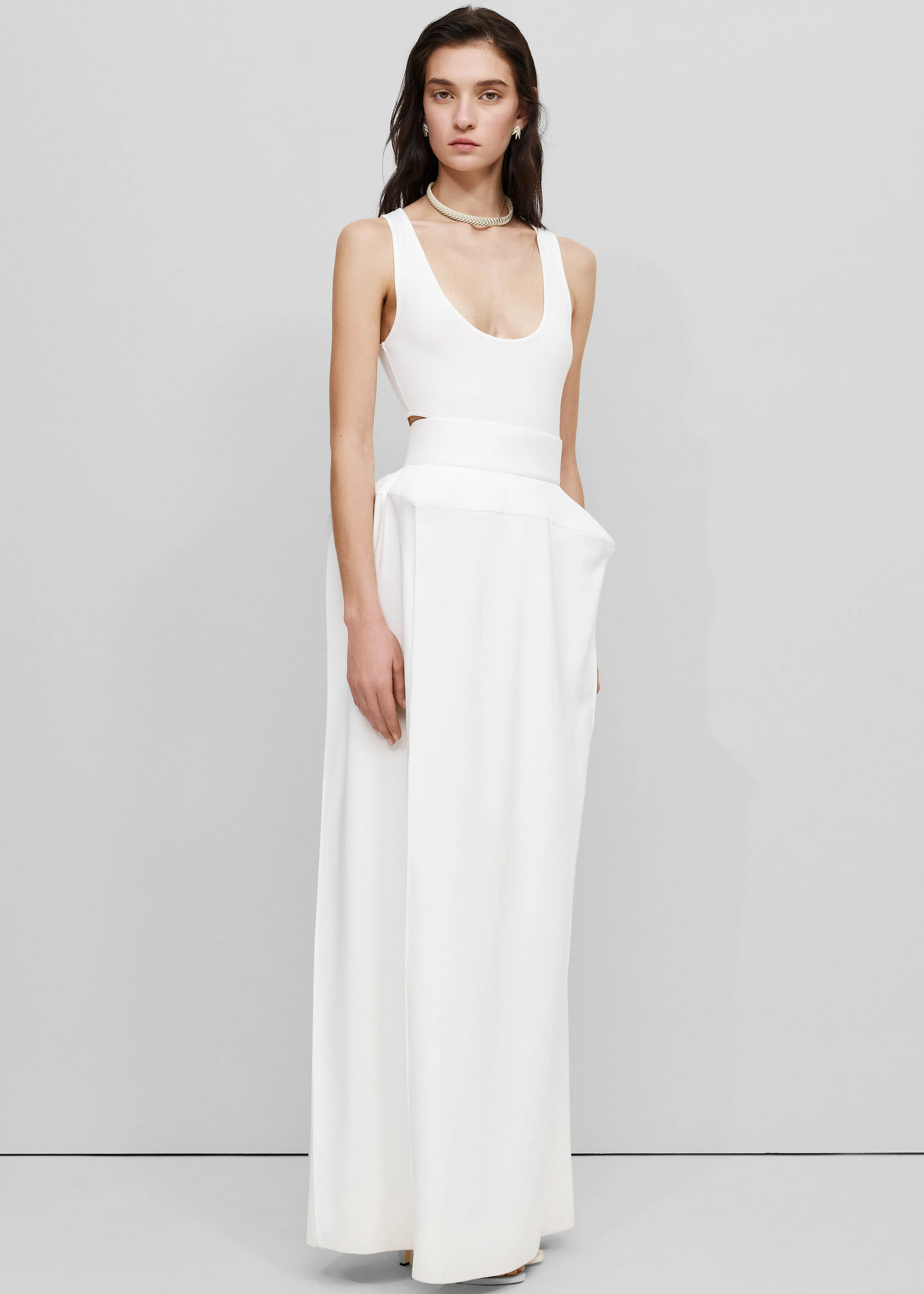 Bevza Structured Skirt - Ivory sold by Frankie Shop