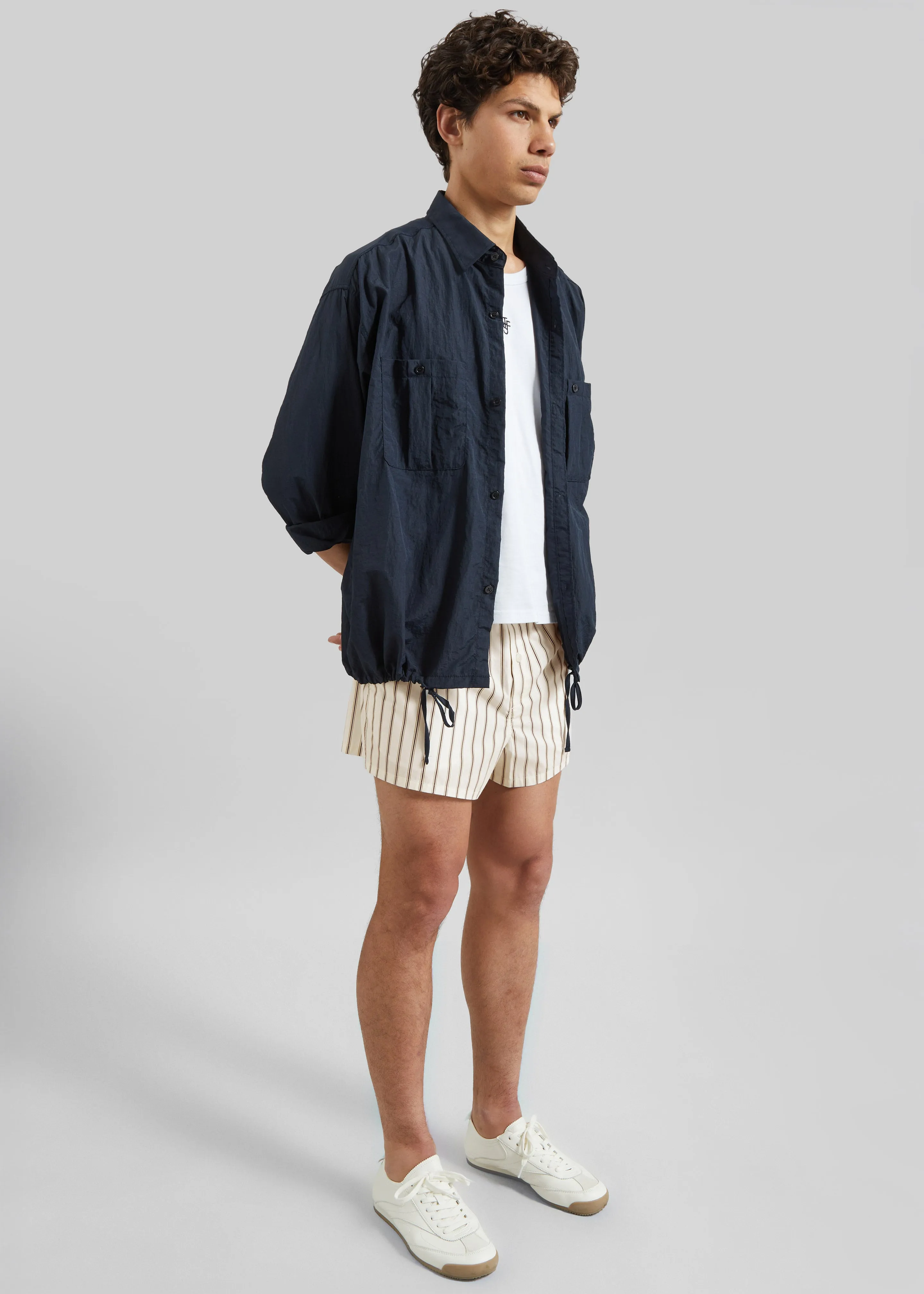 Louis Gabriel Nouchi Striped Cotton Shorts - Desert Pinstripes sold by Frankie Shop product image thumbnail 4