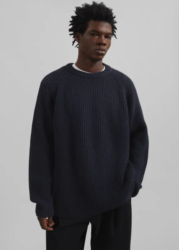 Carter Crewneck Sweater - Navy made by Frankie Shop