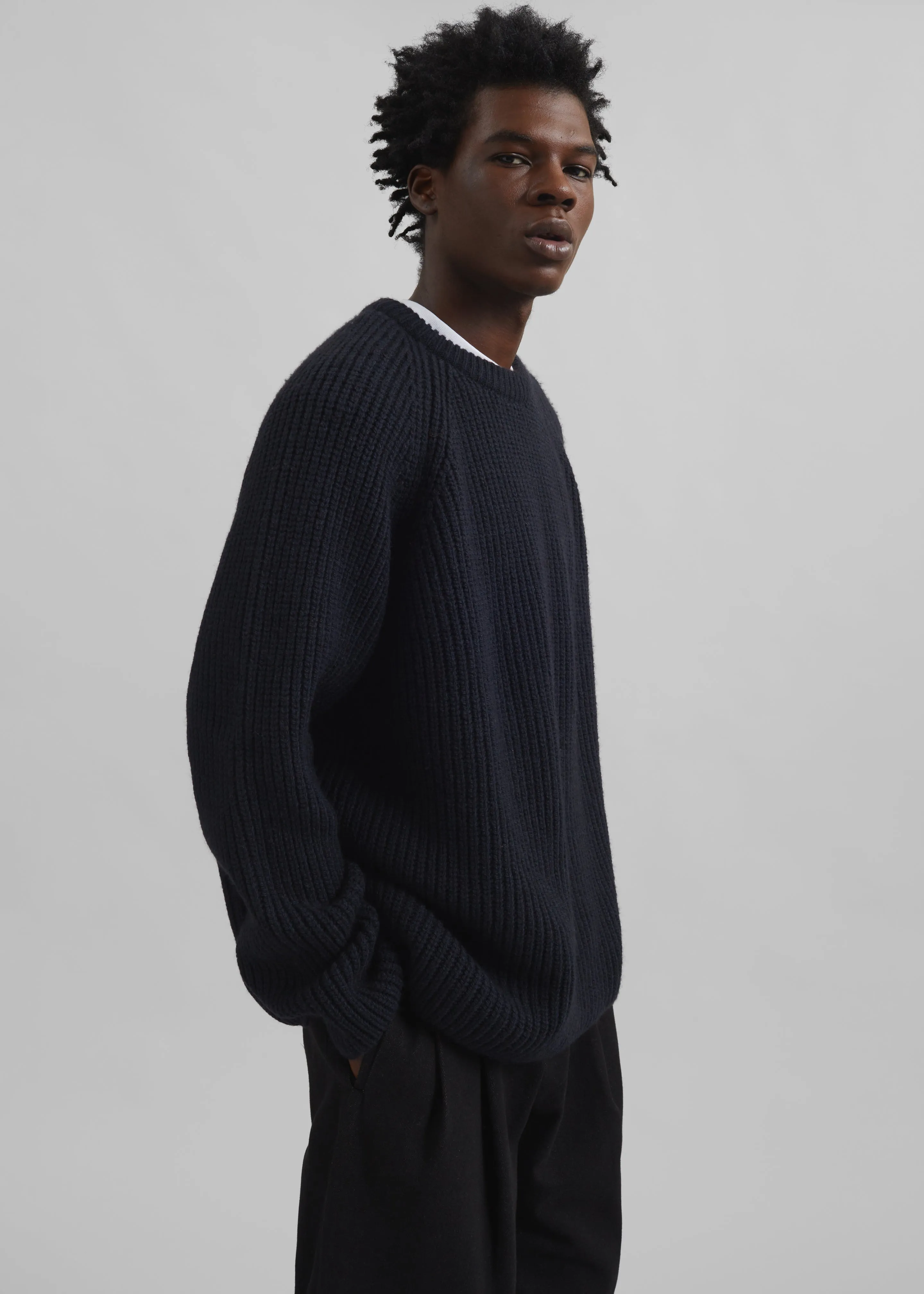Carter Crewneck Sweater - Navy sold by Frankie Shop product image thumbnail 4