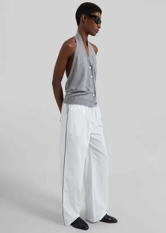 Porto Contrast Piped Pants - White/Black Stripe made by Frankie Shop