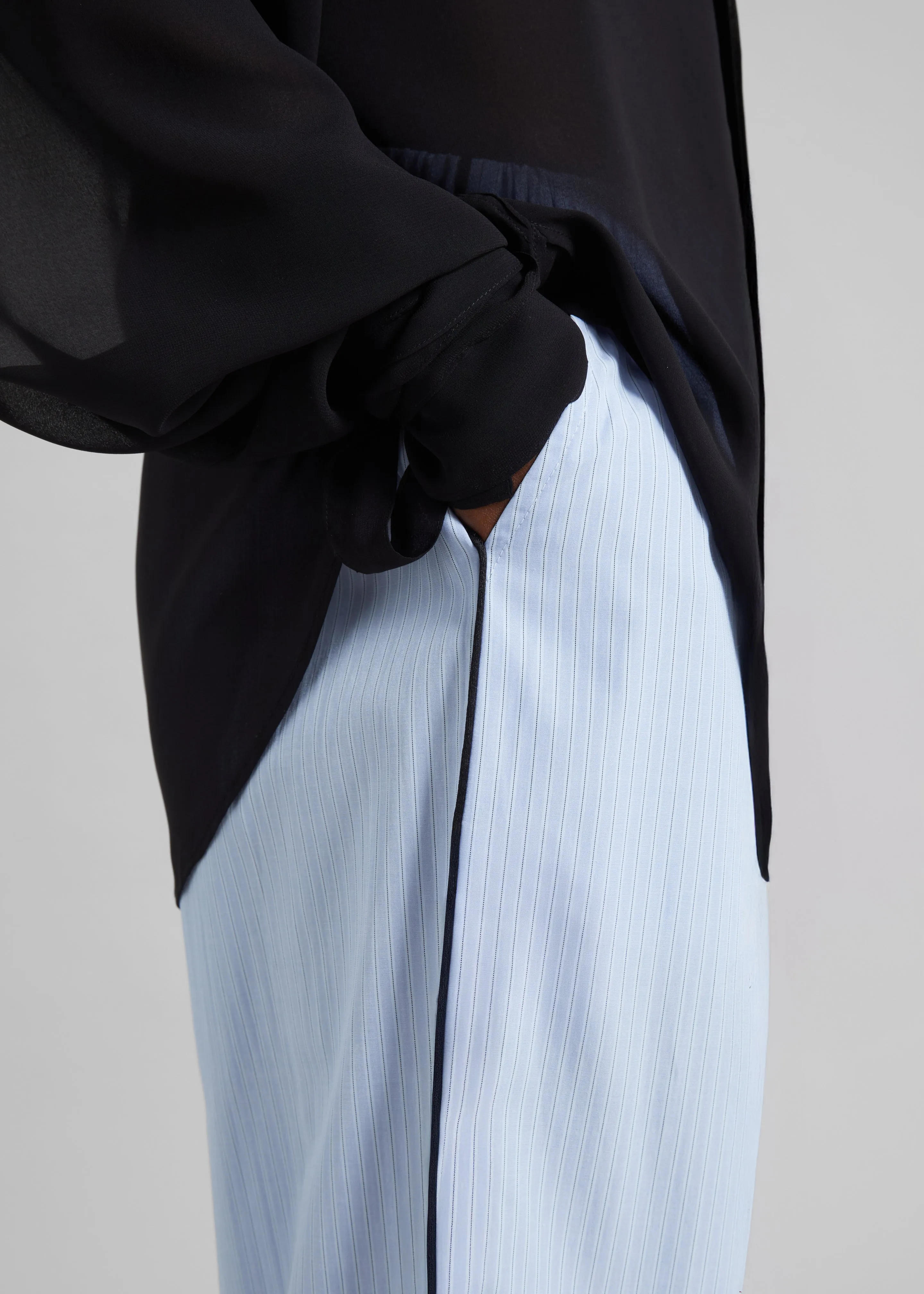 Porto Contrast Piped Pants - Blue/White Stripe sold by Frankie Shop product image thumbnail 3