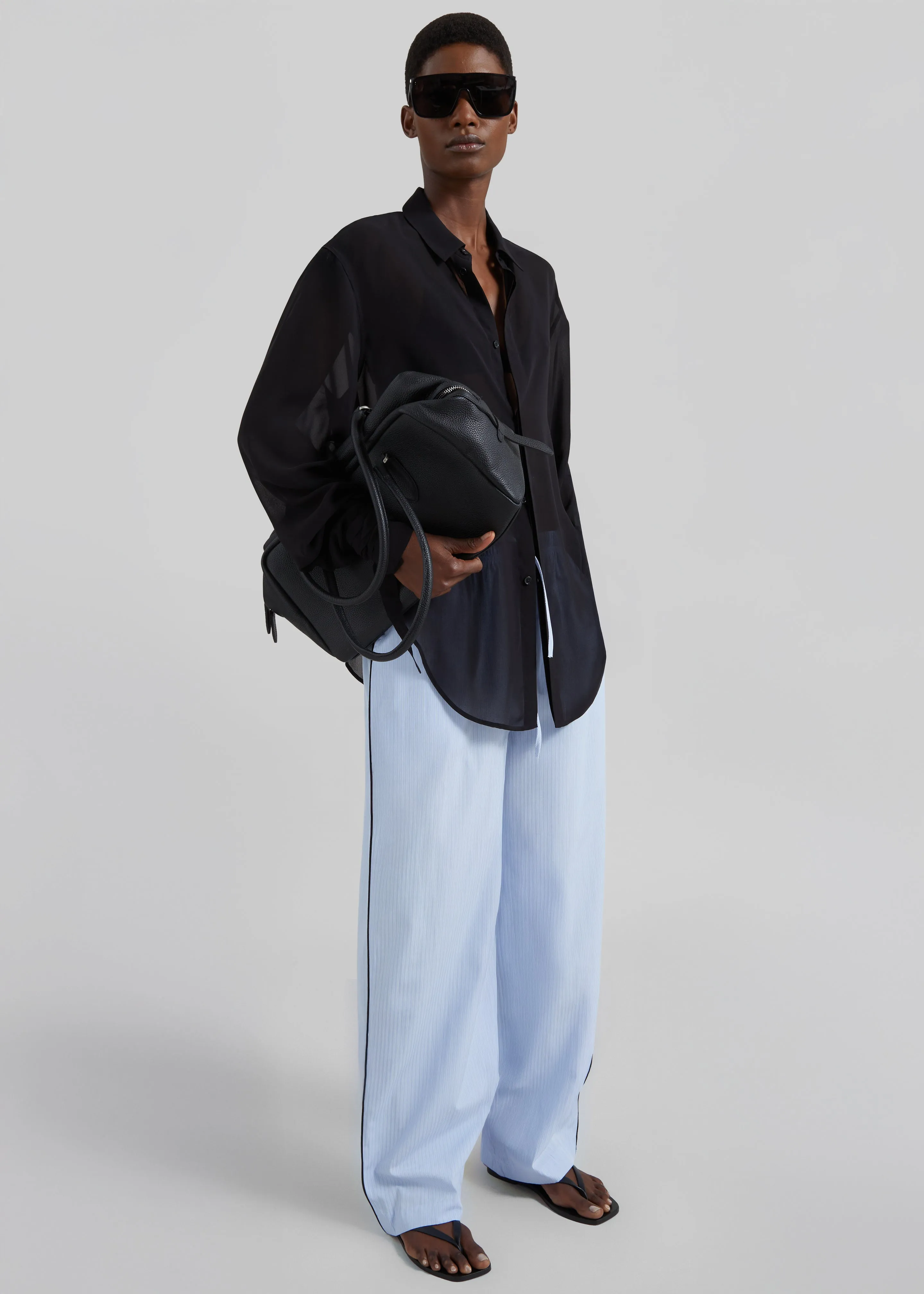 Porto Contrast Piped Pants - Blue/White Stripe sold by Frankie Shop product image thumbnail 4