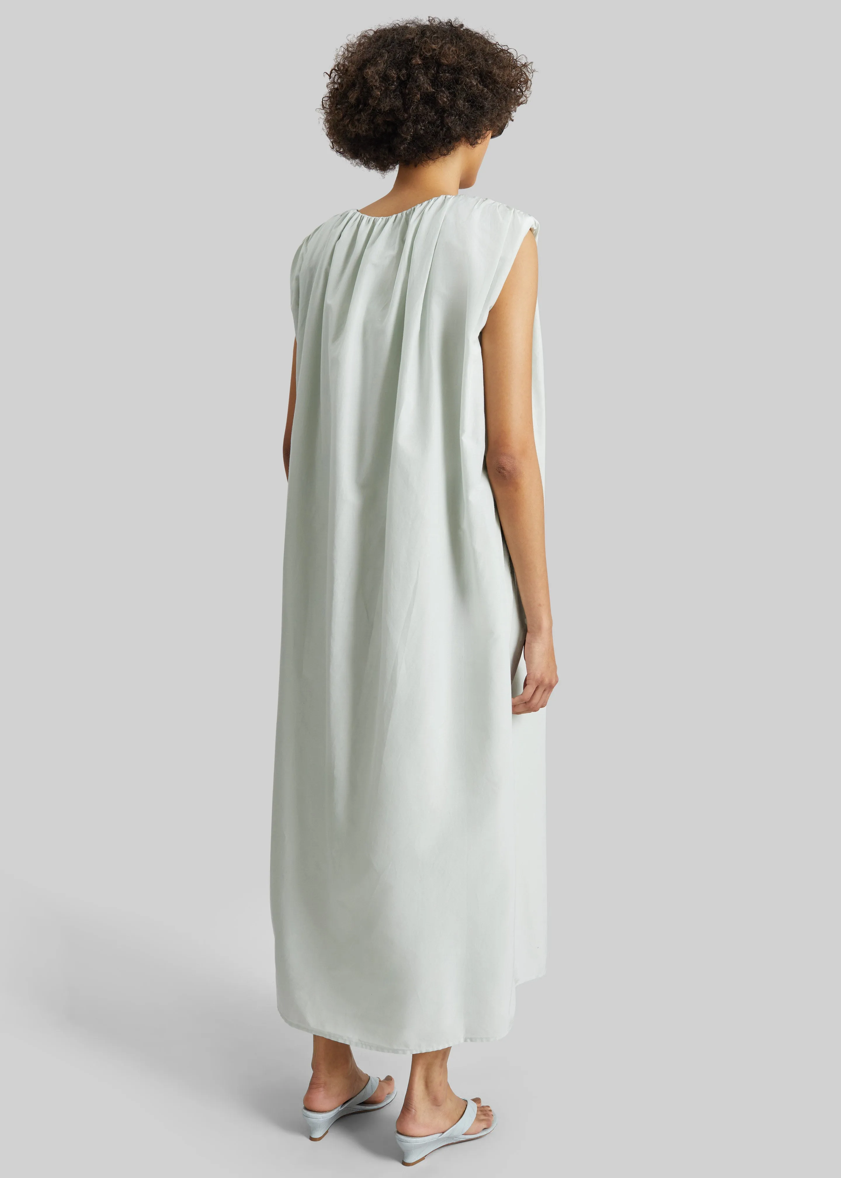 Loulou de Saison Cora Midi Cotton Silk Voile Dress - Mist sold by Frankie Shop product image thumbnail 4