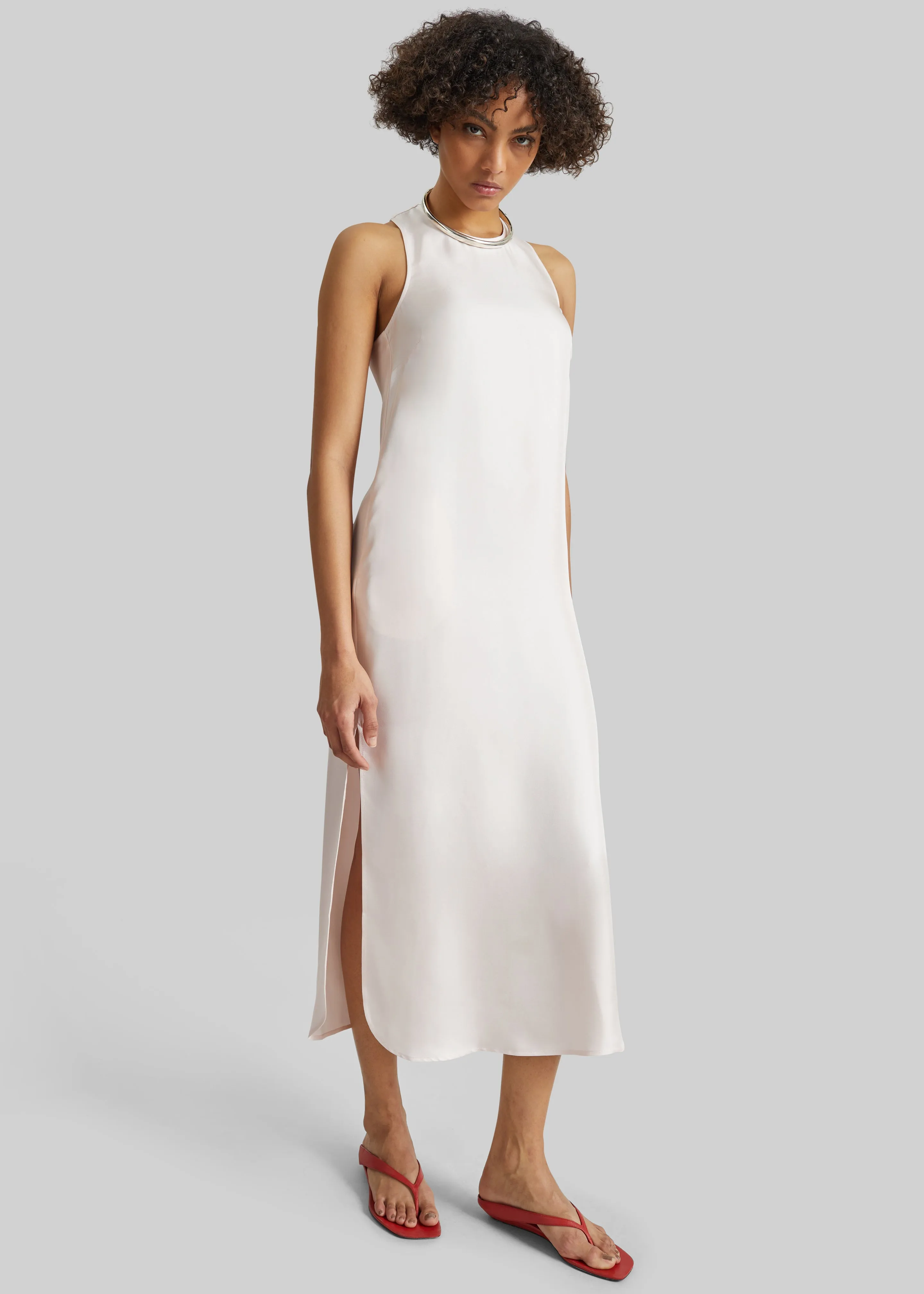 Loulou de Saison Paloma Long Silk Dress - Light Pink sold by Frankie Shop product image thumbnail 3