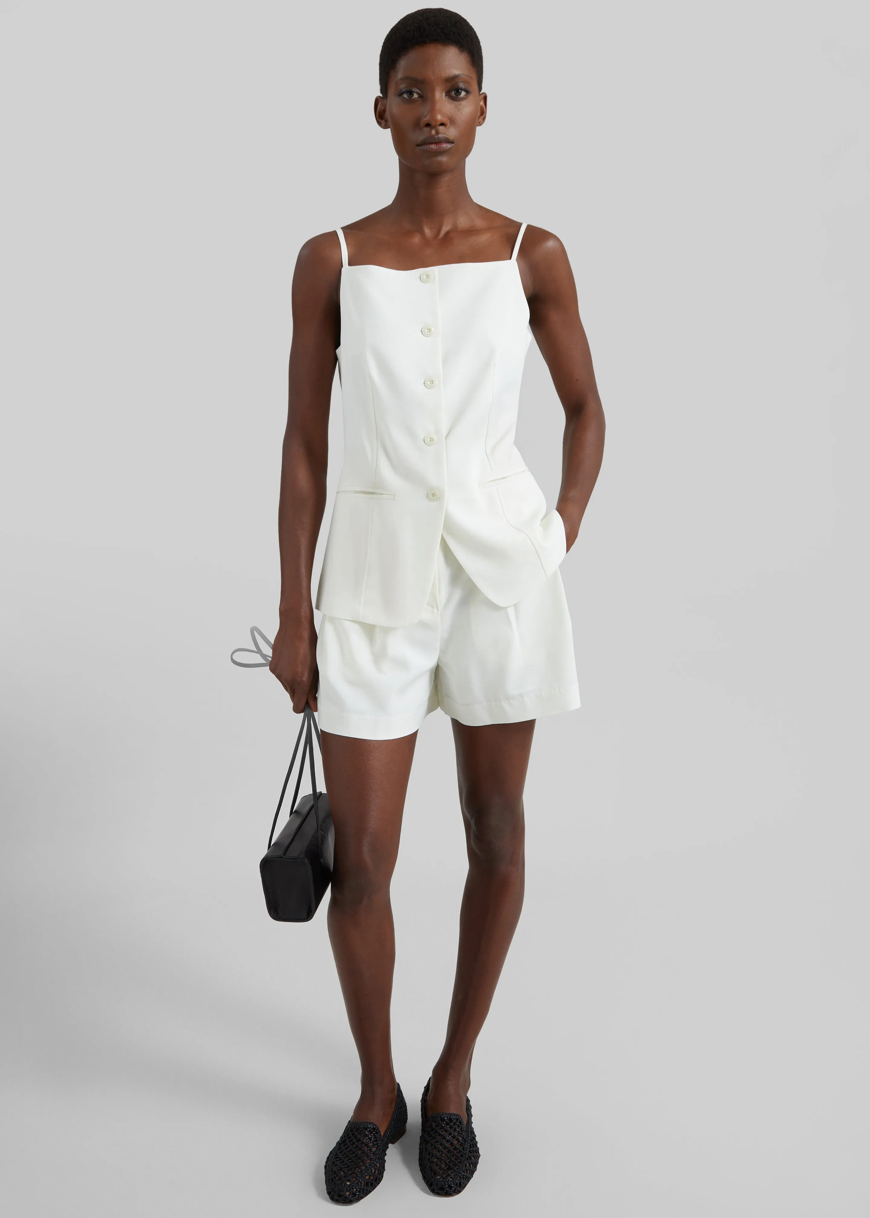 Lisboa Tie Vest - Ivory sold by Frankie Shop