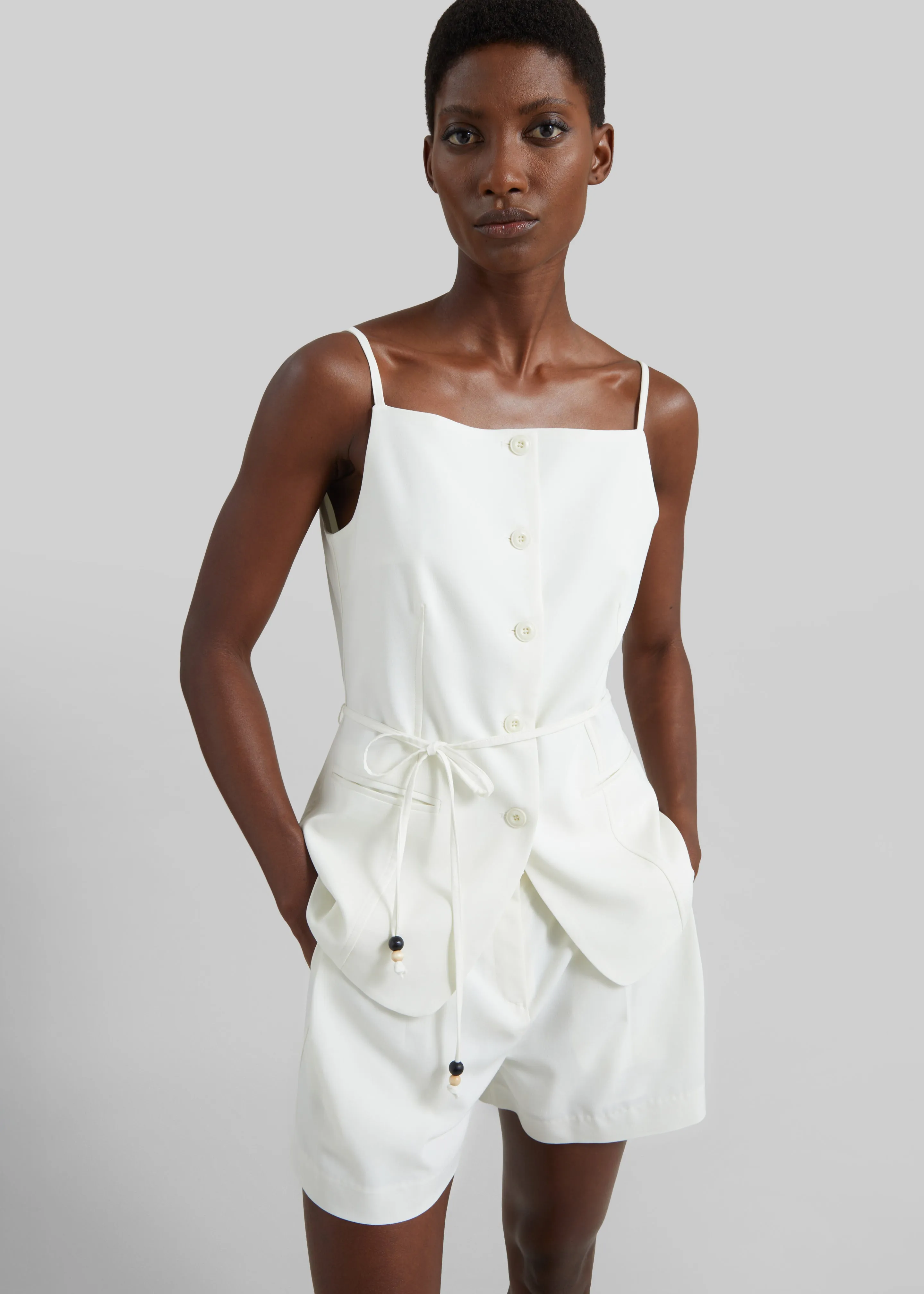 Lisboa Pleated Mini Shorts - Ivory sold by Frankie Shop product image thumbnail 2