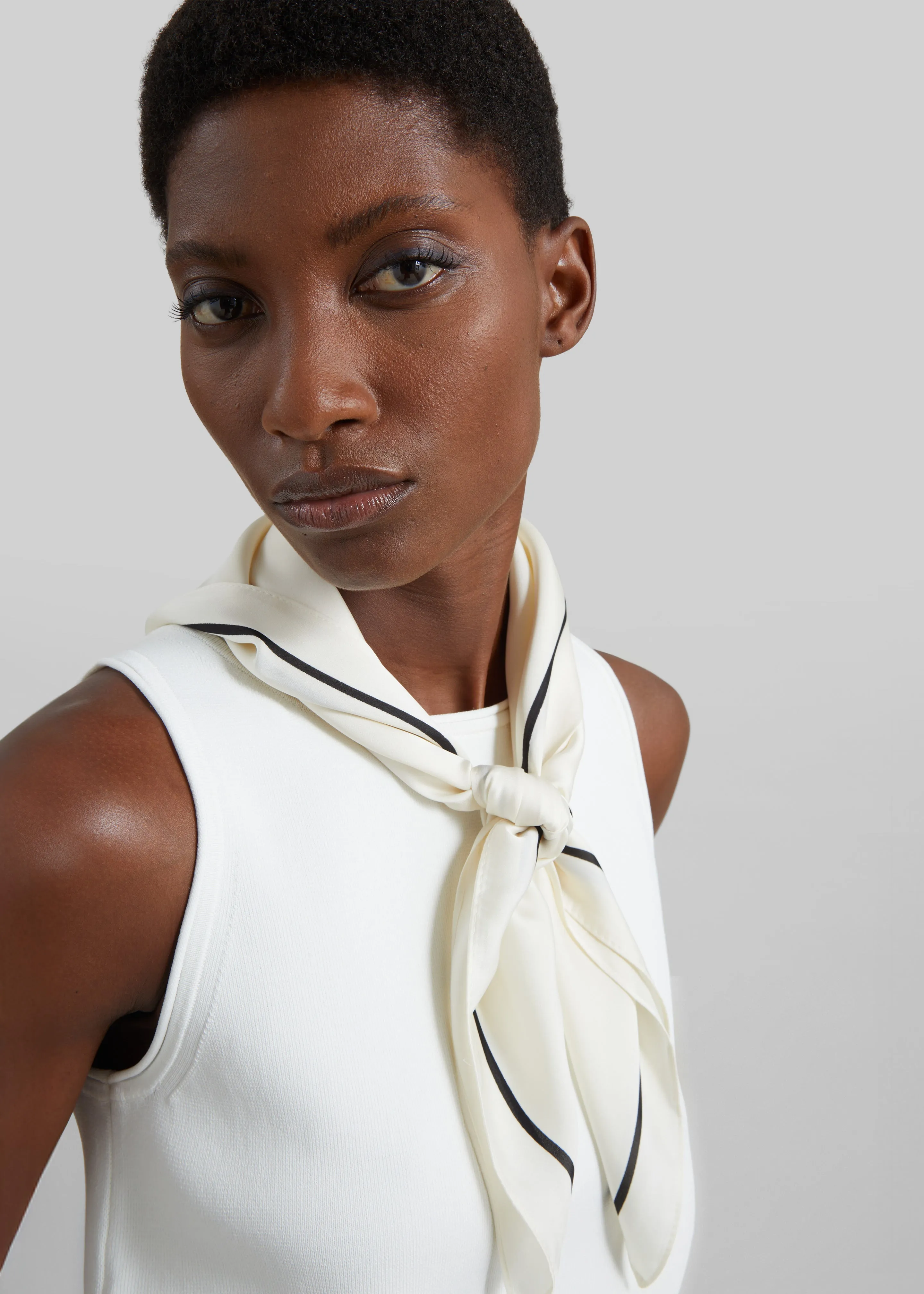 Lerici Square Scarf - Ivory/Black sold by Frankie Shop product image thumbnail 3