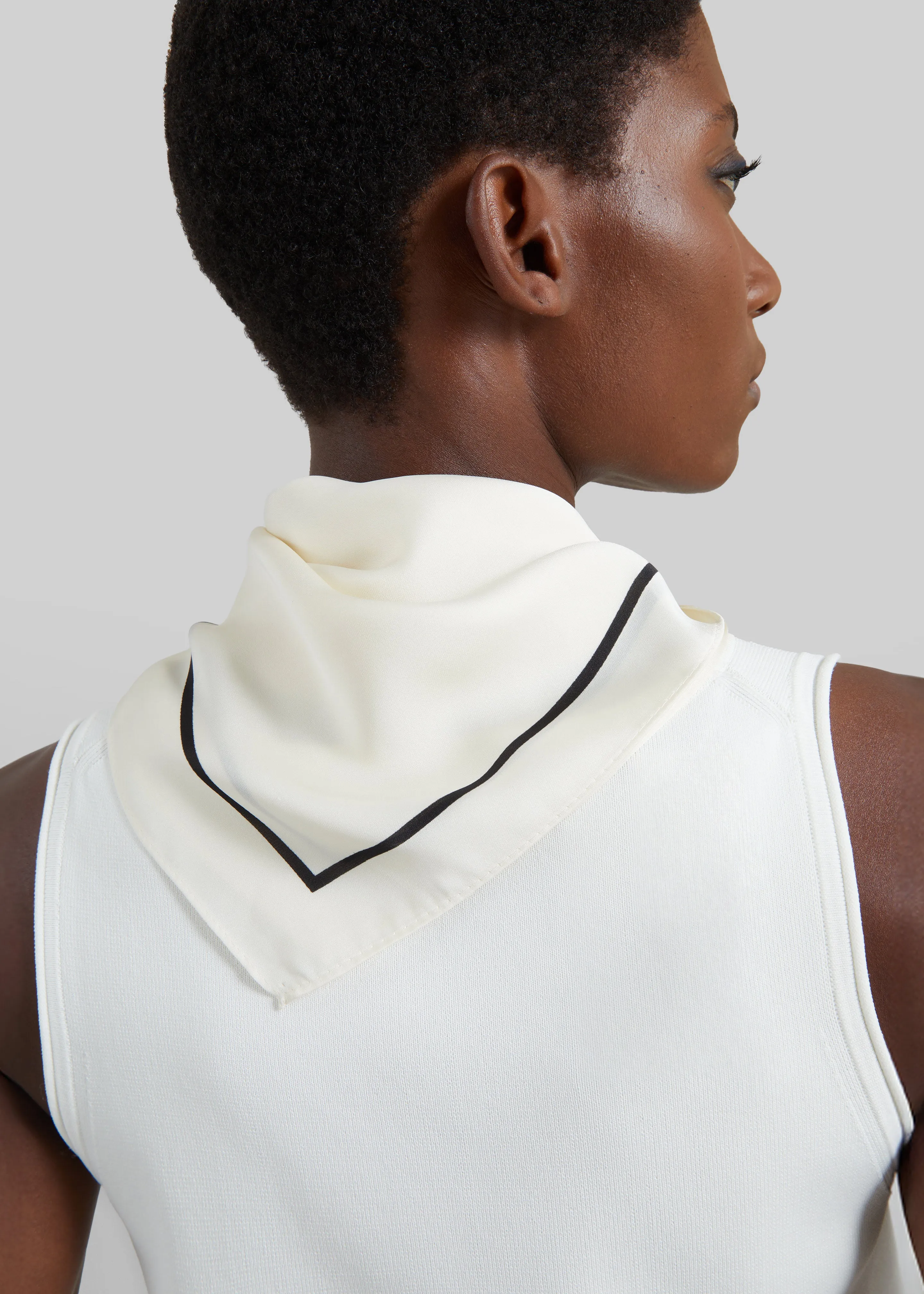 Lerici Square Scarf - Ivory/Black sold by Frankie Shop product image thumbnail 4