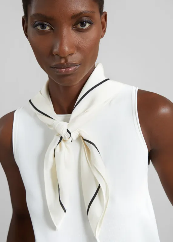 Lerici Square Scarf - Ivory/Black made by Frankie Shop