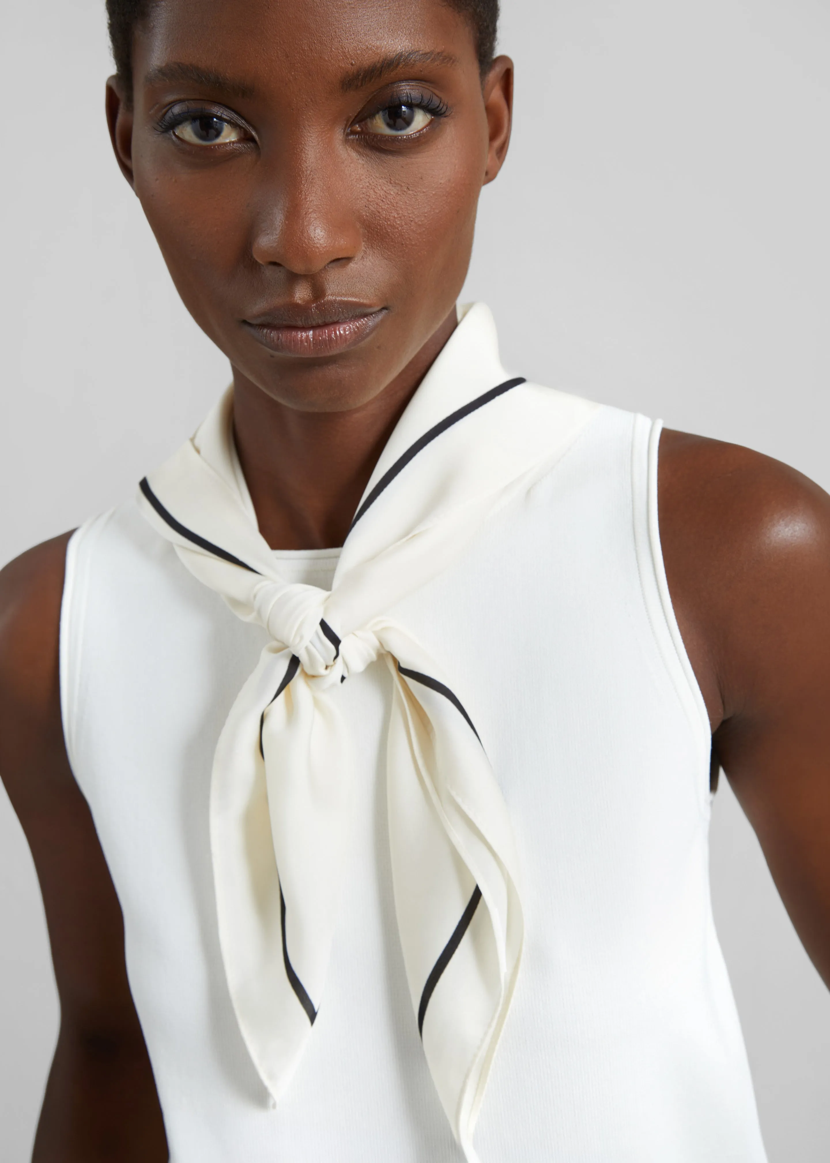 Lerici Square Scarf - Ivory/Black sold by Frankie Shop