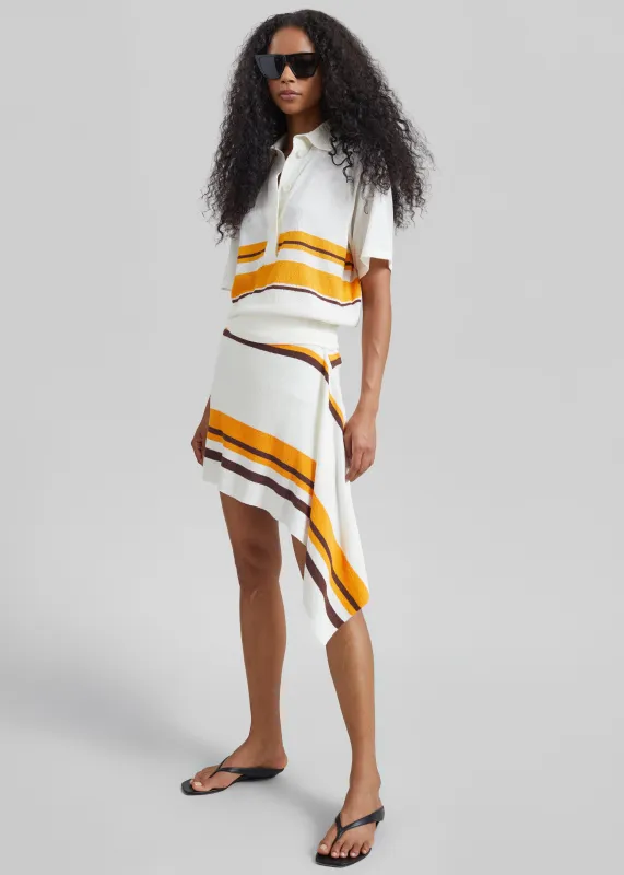 Christopher Esber Straccio Knitted Extension Drape Mini Skirt - Solaris Stripe made by Christopher Esber