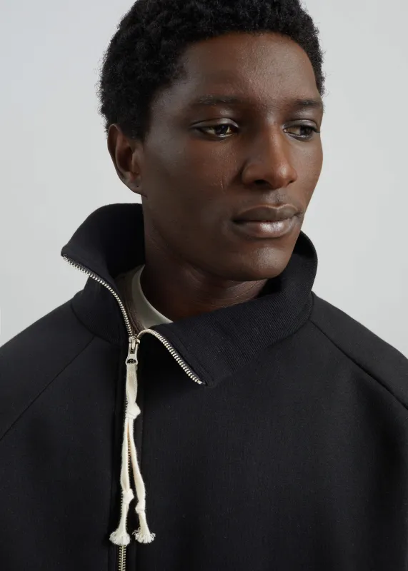 Dexter Off-Center Zip Jacket - Black made by Frankie Shop