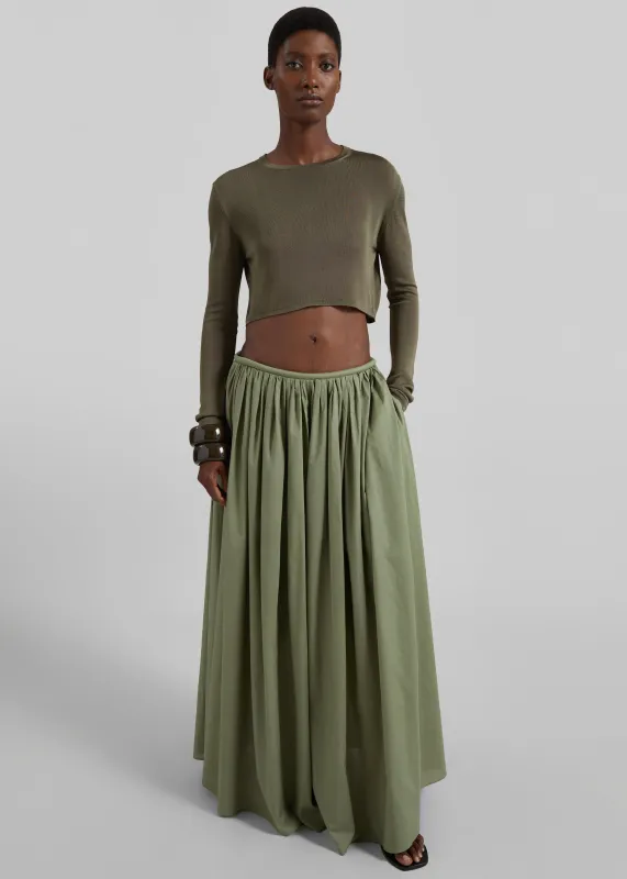 Gaeta Wide Corded Waistband Culottes - Sage made by Frankie Shop