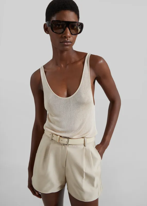 Avanca Wired Mini Shorts - Beige made by Frankie Shop