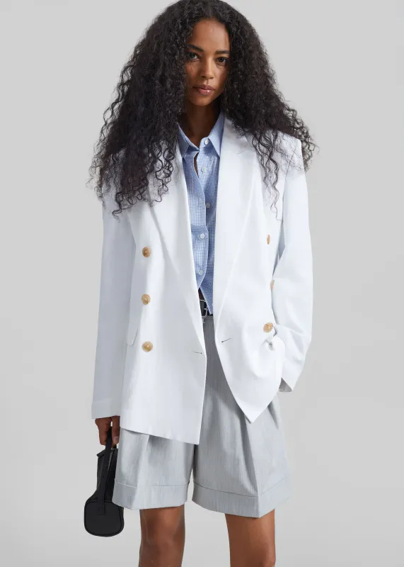 Salerno Linen Blazer - White made by Frankie Shop