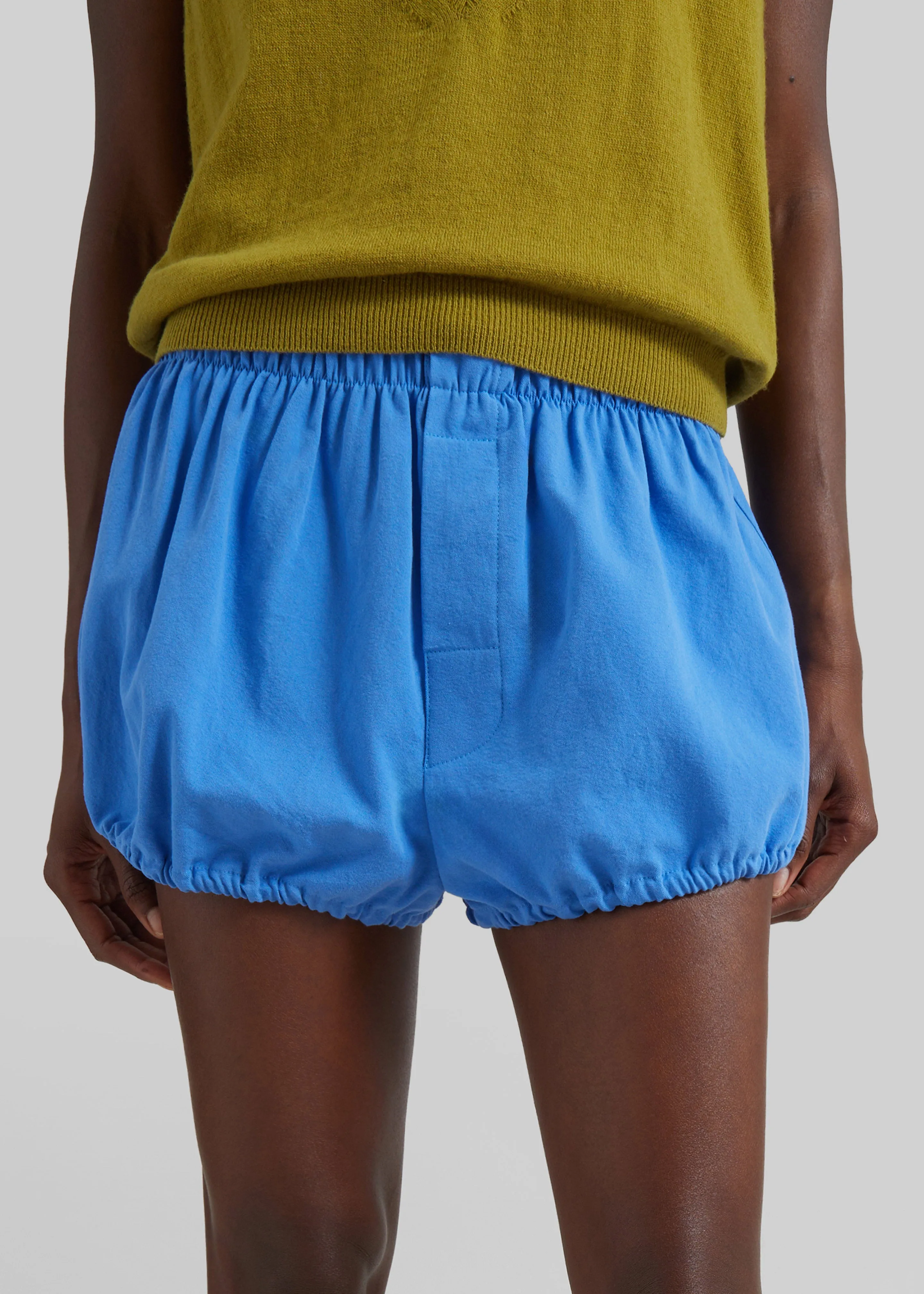 Ameglia Bubble-Hem Mini Shorts - Blue sold by Frankie Shop product image thumbnail 3